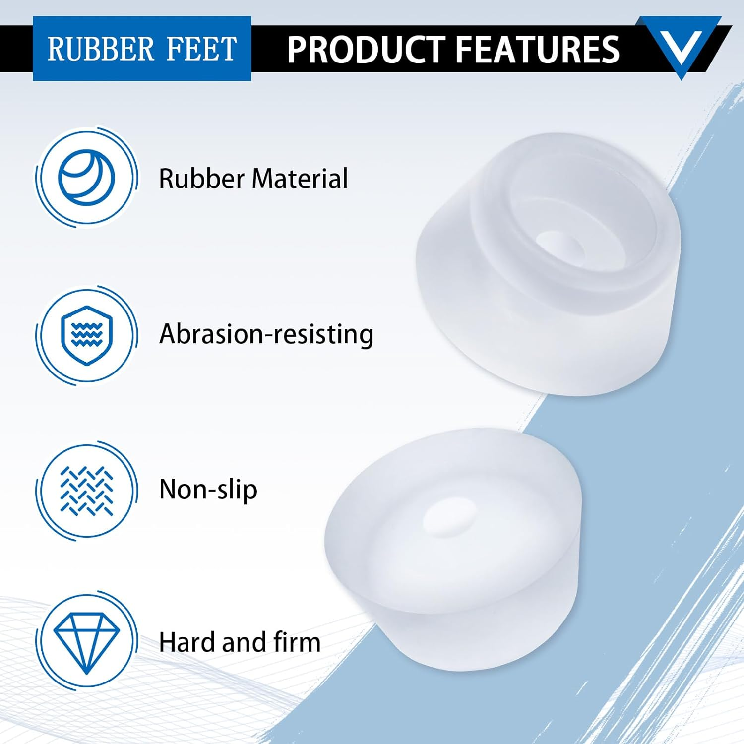 90 Pieces Screw on Rubber Feet for Cutting Board, Non Slip Cutting Board Feet, round Cabinet Rubber Bumpers Pads Legs Protectors for Furniture Chair Table Dresser image number 2