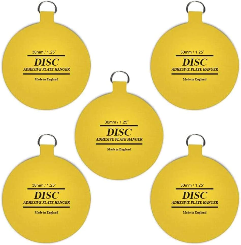 Disc Plate Hanger for Walls- Strong Invisible Plate Holder of Size 100Mm -Pack of 5 Self Adhesive Stick on Hooks for Picture Plate Hanging Wall Plate Holder Decoration Plate Hanging Disk. image number 3