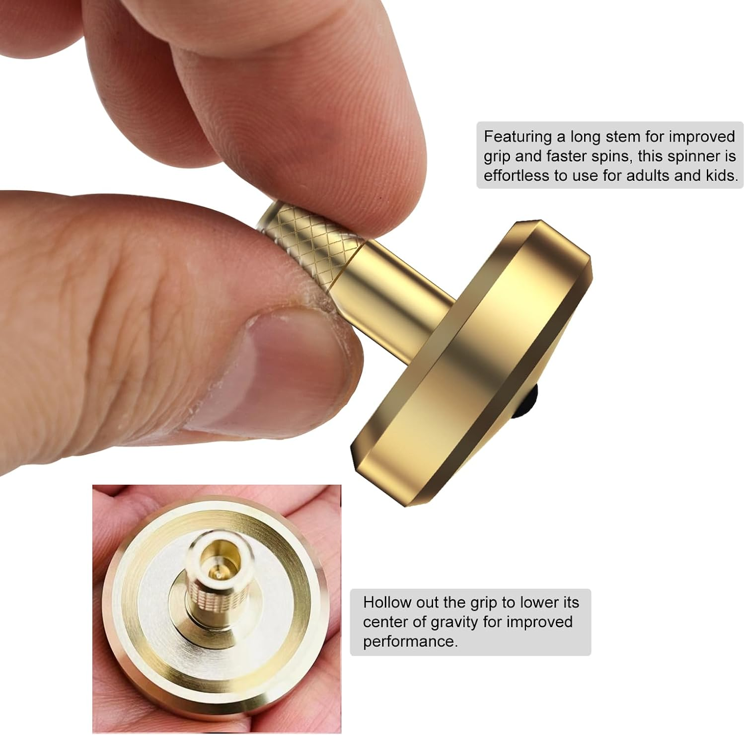Djuiinostar Spinning Top (AVG 5-8 Minutes), CNC Machined from Solid Brass, High Precision Desk Toy, Waste Your Time Efficiently DST-820 image number 6