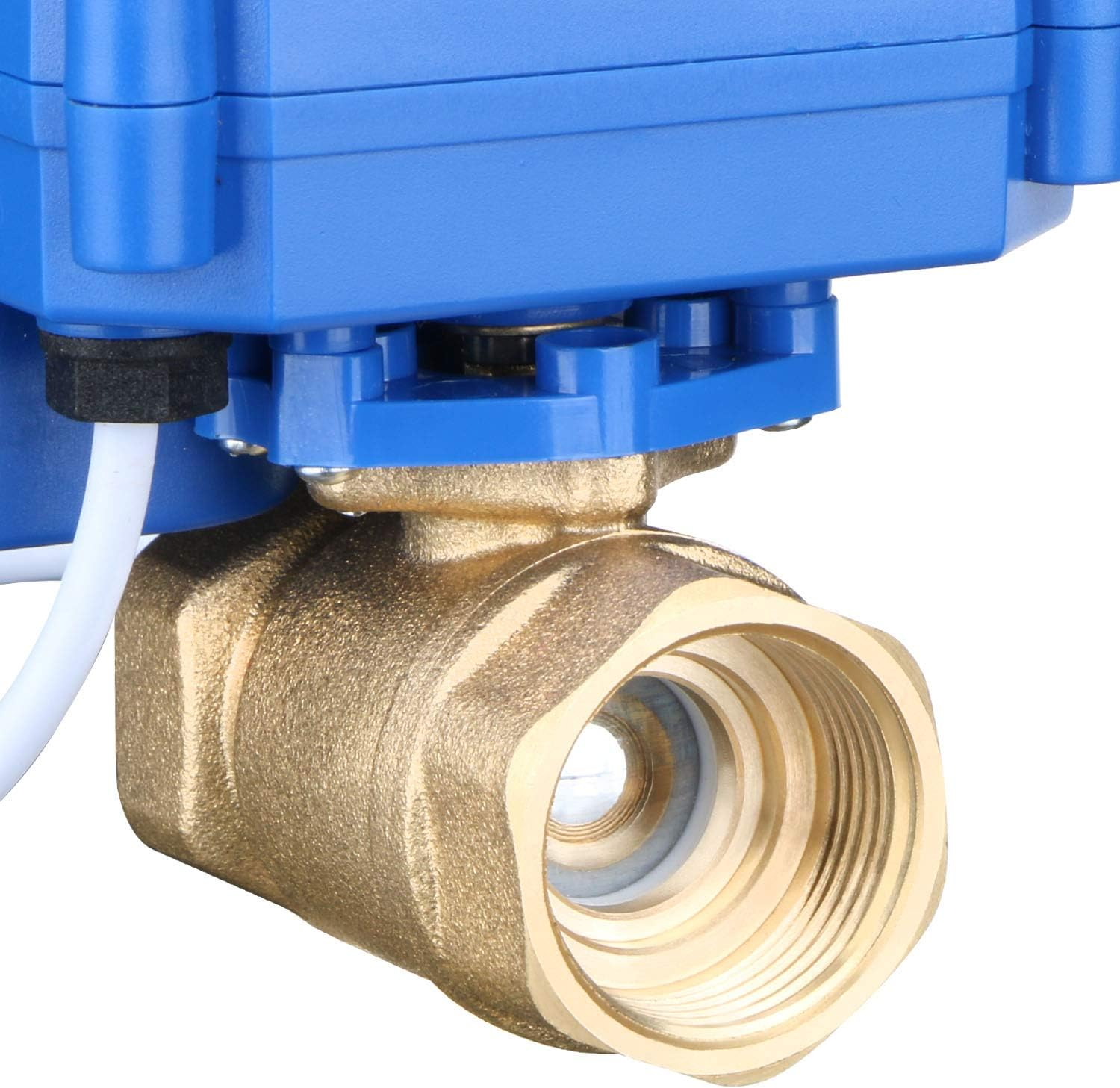 U.S. Solid Motorized Ball Valve- 3/4 Brass Ball Valve with Manual Function, Standard Port, 9-24V AC/DC and 2 Wire Auto Return Setup By image number 2