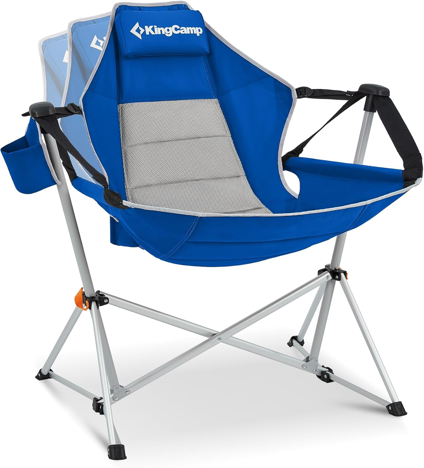 Kingcamp Hammock Camping Chair, Swinging Portable Folding Camp Chairs for Adults Max 440Lbs Heavy Duty Foldable Oversized Rocker with Aluminum Alloy Frame Cup Holder for Outdoor Beach Patio Sport