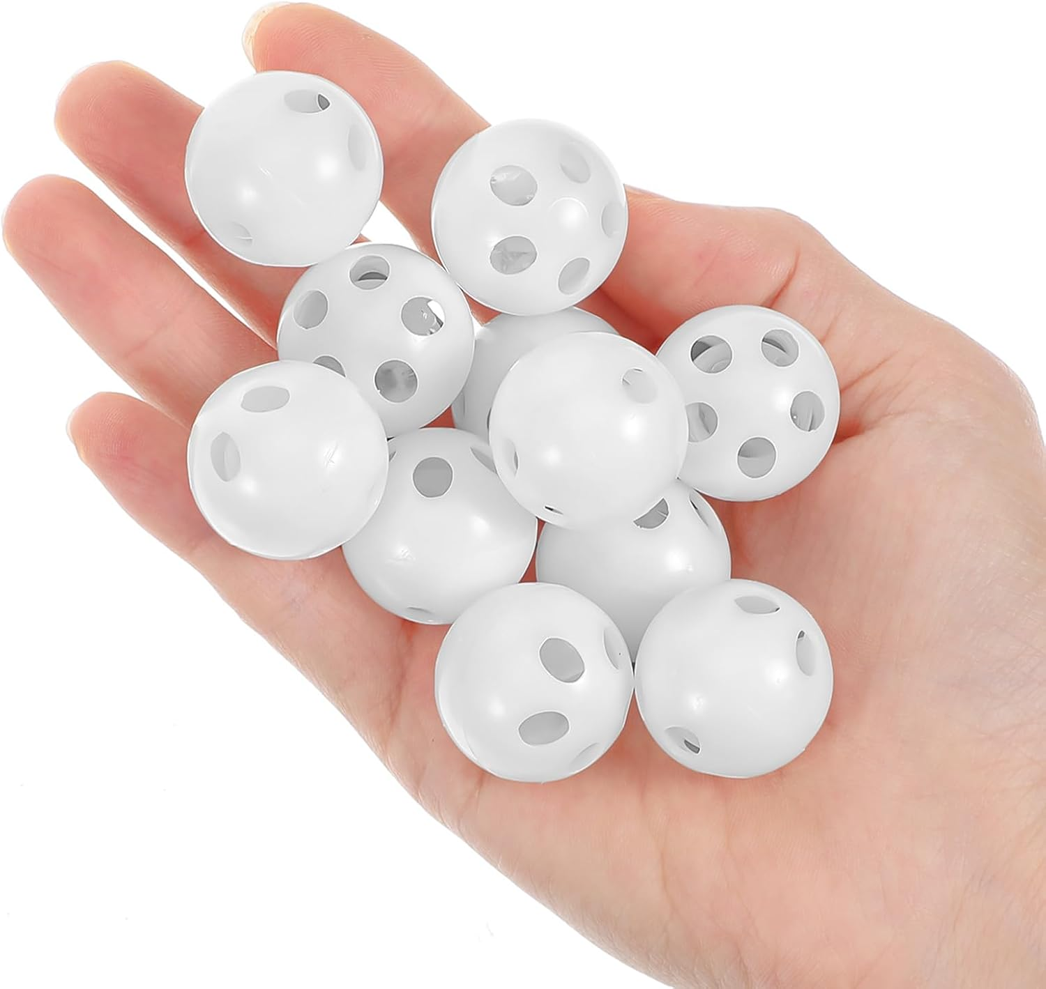 Pack of 10 Sew-In Rattle Balls, White Rattle Balls, Noise Maker for Cuddly Toys, Baby and Pet Toys, 24 Mm Diameter, DIY Craft Set image number 1