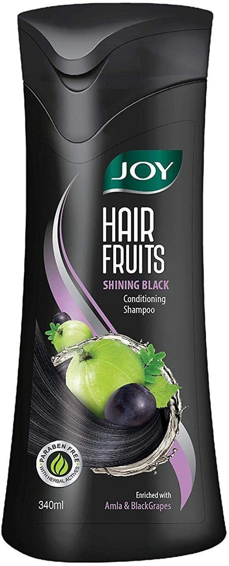 Joy Hair Fruits Shining Black Conditioning Shampoo Enriched with Amla & Black Grapes, 340 Ml image number 6