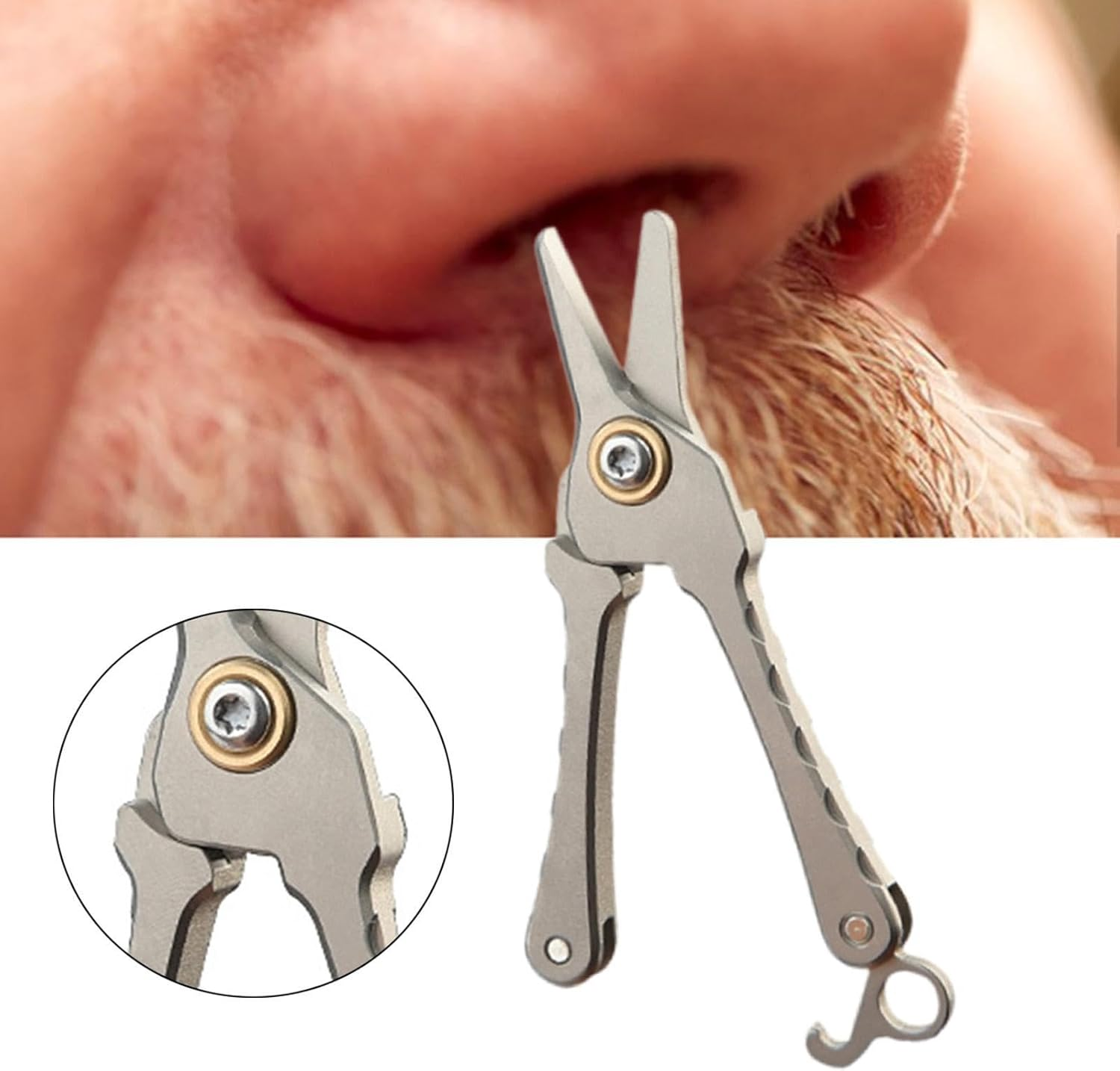 Eigell Men'S Nose Hair Scissors, Makeup Beauty Tool,Facial Trimmer, Facial Hair Trimming Tool,For Eyelashes image number 2