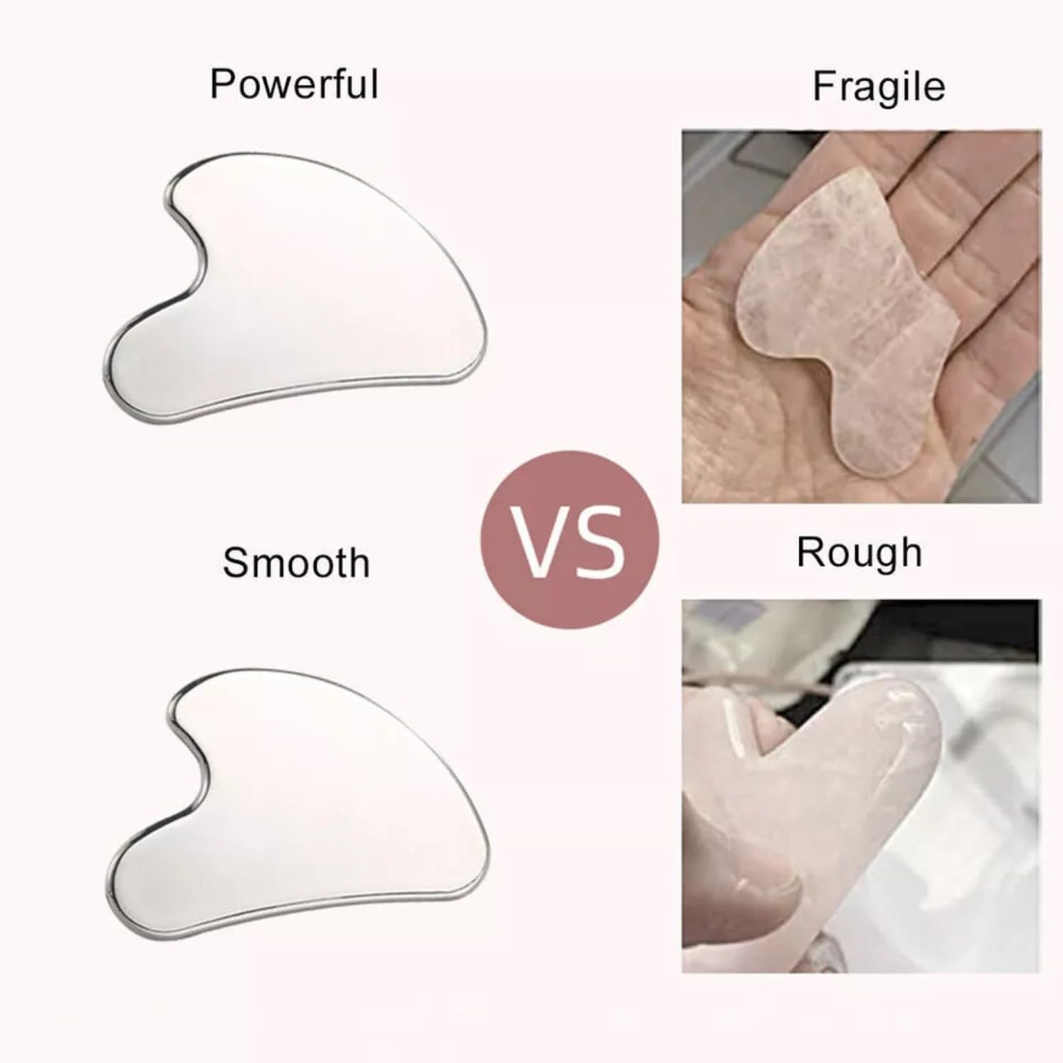 Stainless Steel Gua Sha Tool Facial Gua Sha Tool Tighten Skin Care Tools Massage Beauty Tool for Body Eyes Neck Massager with Travel Pouch - Heart Shape image number 2