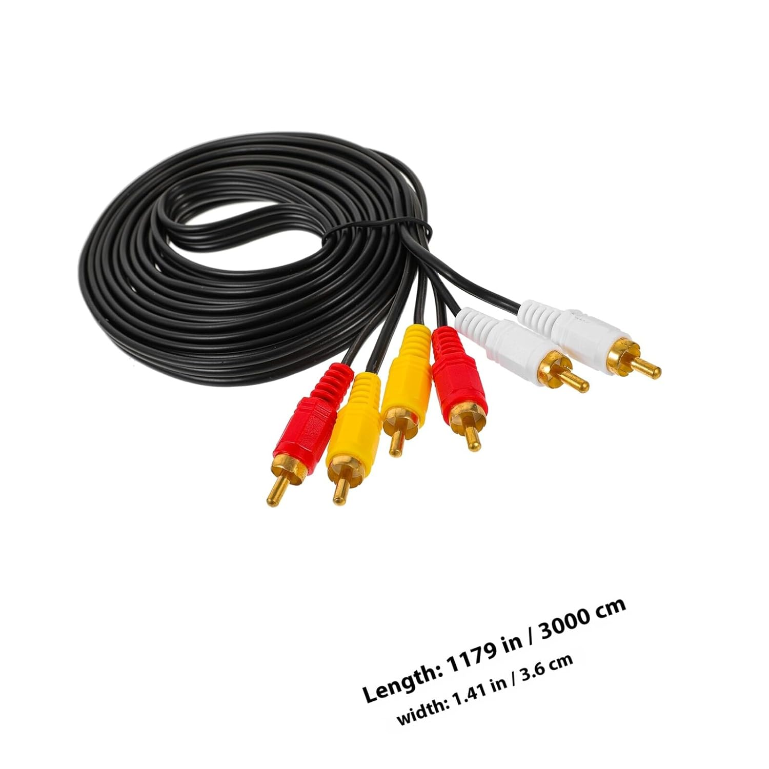 DECHOUS 3M 3-Pair AV Cable Male to Male Stereo Audio/Video Composite Cord for DVD VCD Set-Top Box, Black Auxiliary TV Cord Compatible with Home Theater and Video Devices image number 6