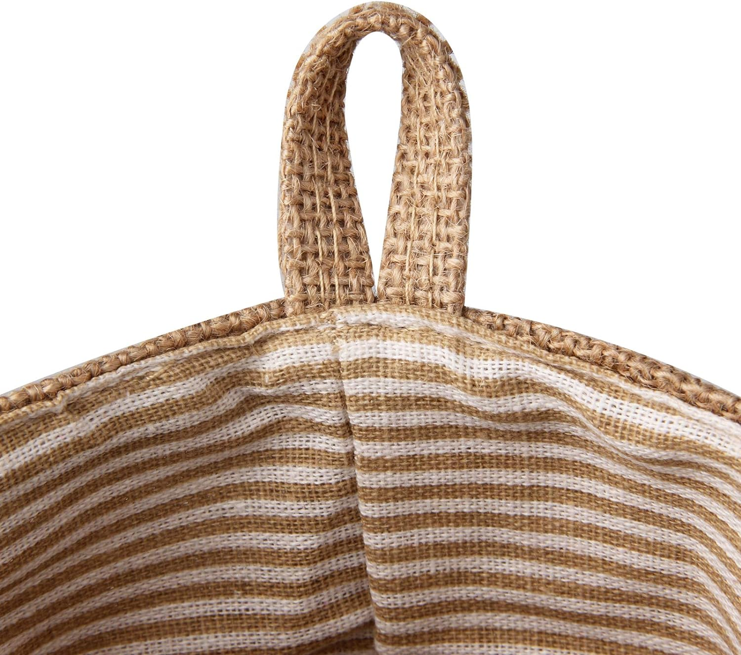 JIAKAI 4Pcs Mini Hanging Storage Bag，Cotton Linen Small Storage Basket Decor Bin Bag with Handle, for Wall Door Closet image number 4