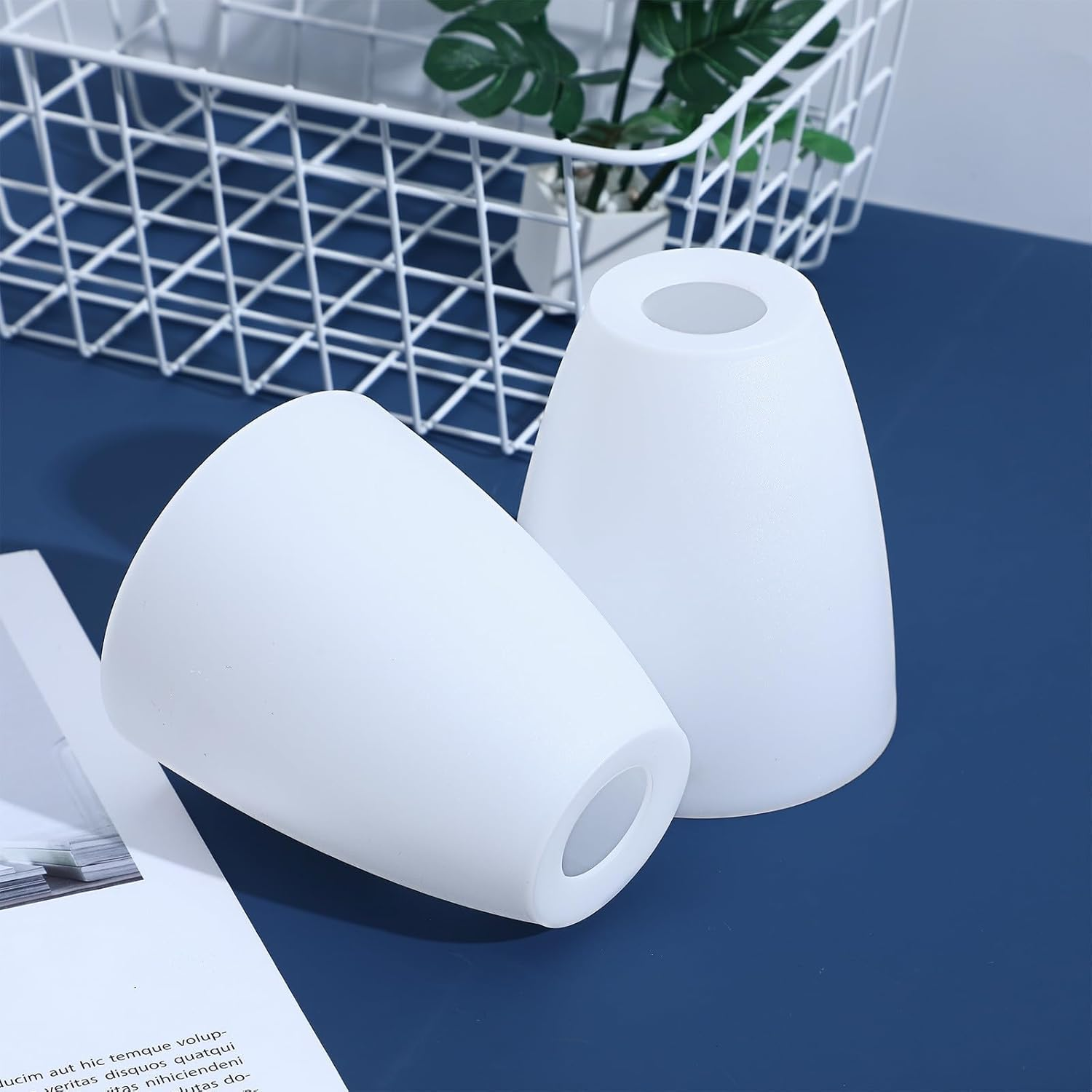 PACKOVE 2 Pcs Flat Mouth Plastic Lampshade, Small White Cone Lamp Shade, White Lamp Shade Covers for Table Bedroom Dresser Piano Lights image number 5