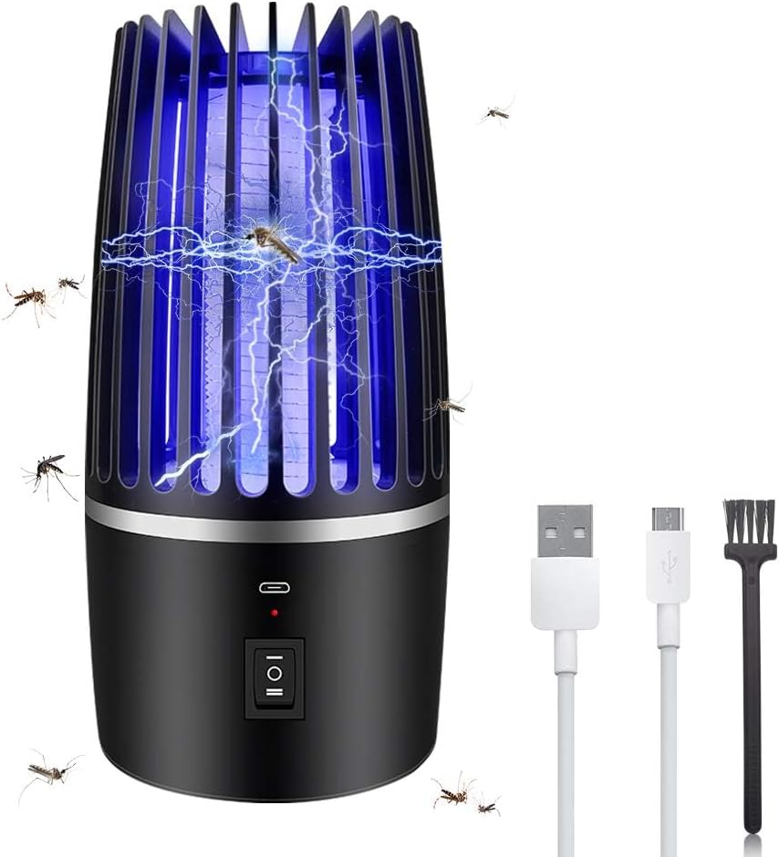 Bug Zapper, 2 in 1 Mosquito Killer Lamp, Portable Zappers with Night Light, 4000Mah USB Rechargeable Mosquito Killer Electric Lamp Insect Repellent, Indoor Outdoor Pest Control Trap Bug Zapper image number 3
