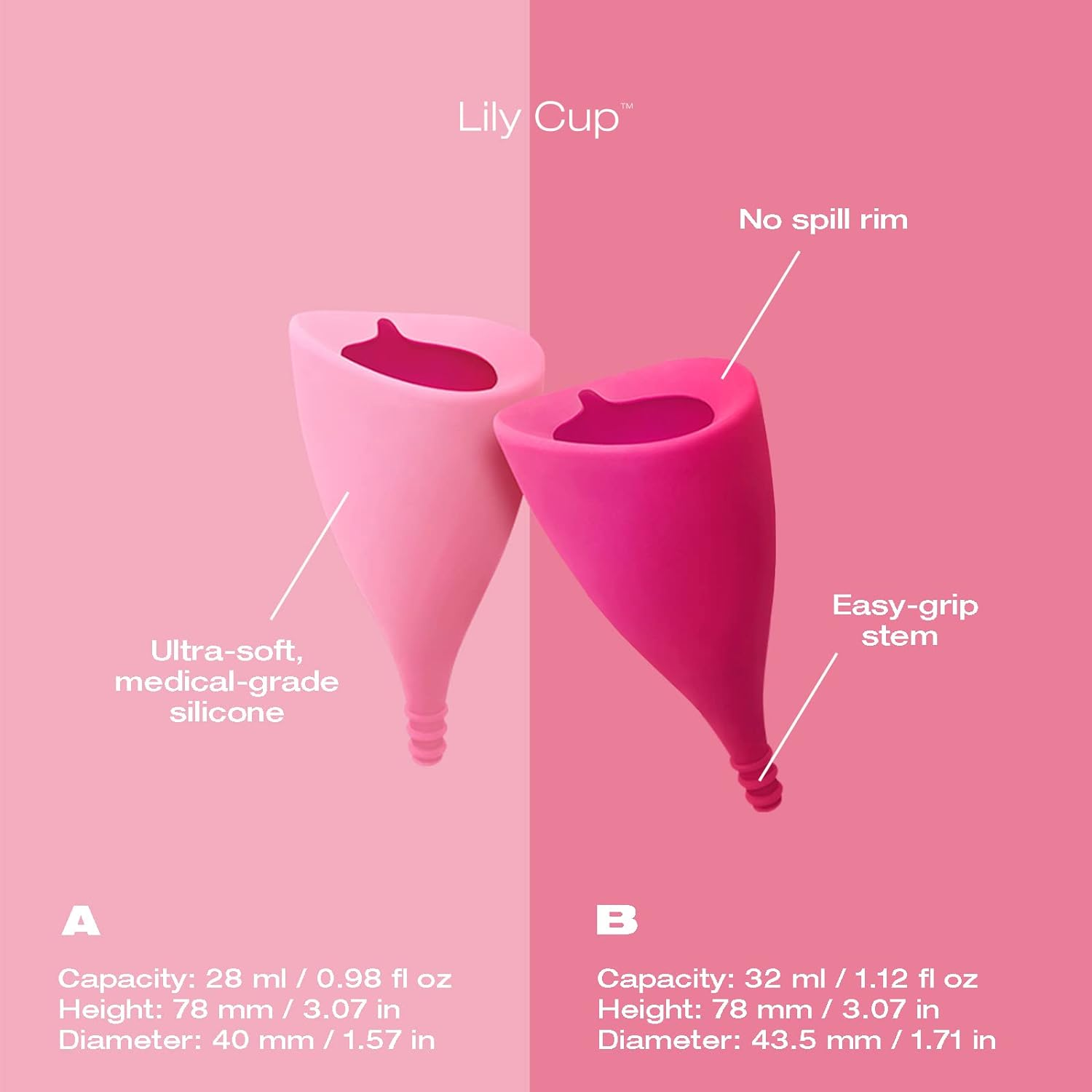 Intimina Lily Cup - Thin Menstrual Cup, Period Cup, Disposable Menstrual Cups with up to 8 Hours Use (Size A) image number 3