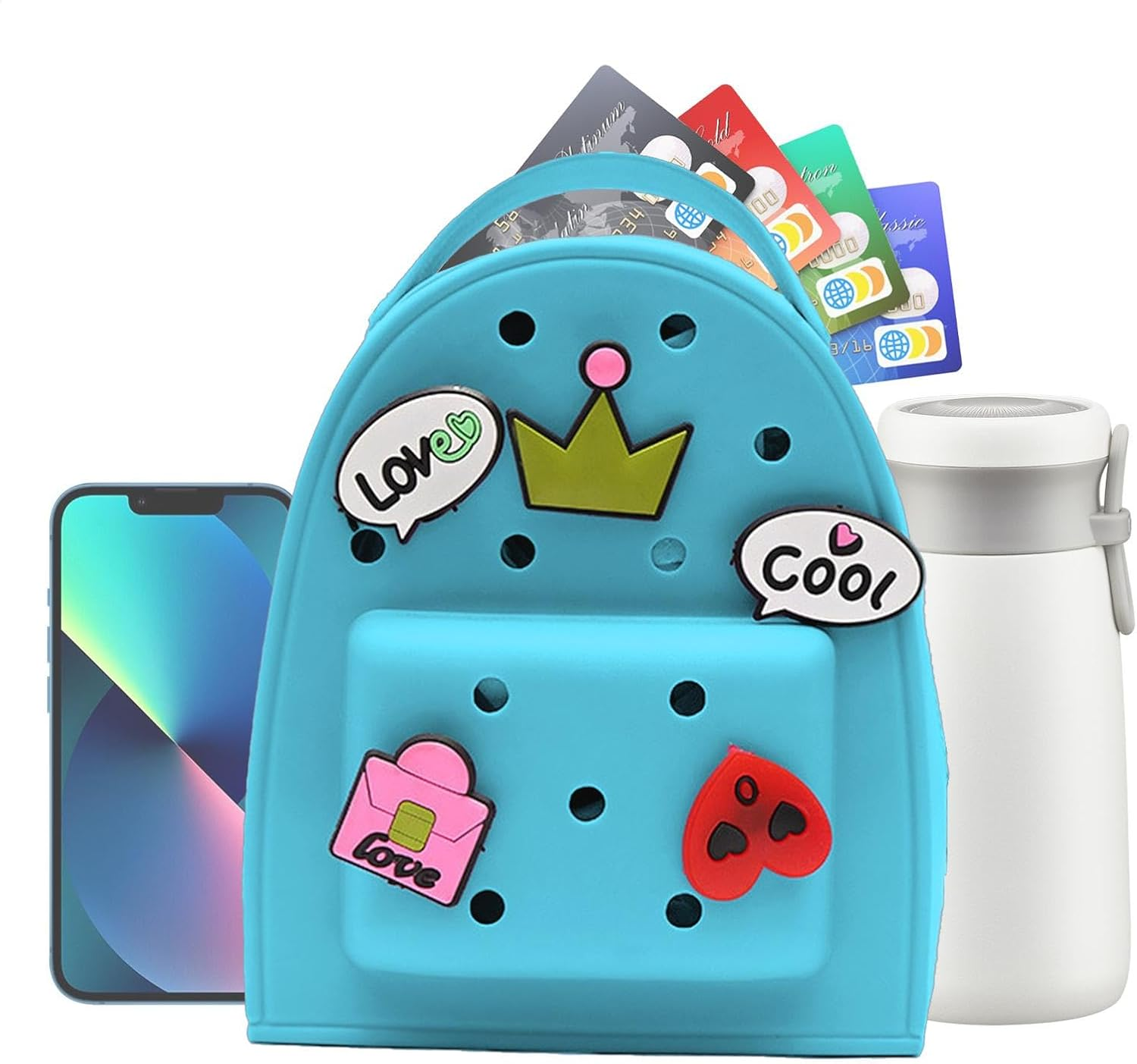 Cute Silicone Jelly Backpack - Waterproof Jelly Backpack with Charm Cute Silicone Backpack | Adjustable Backpack Purse Cartoon Lightweight Travel Bag for Women