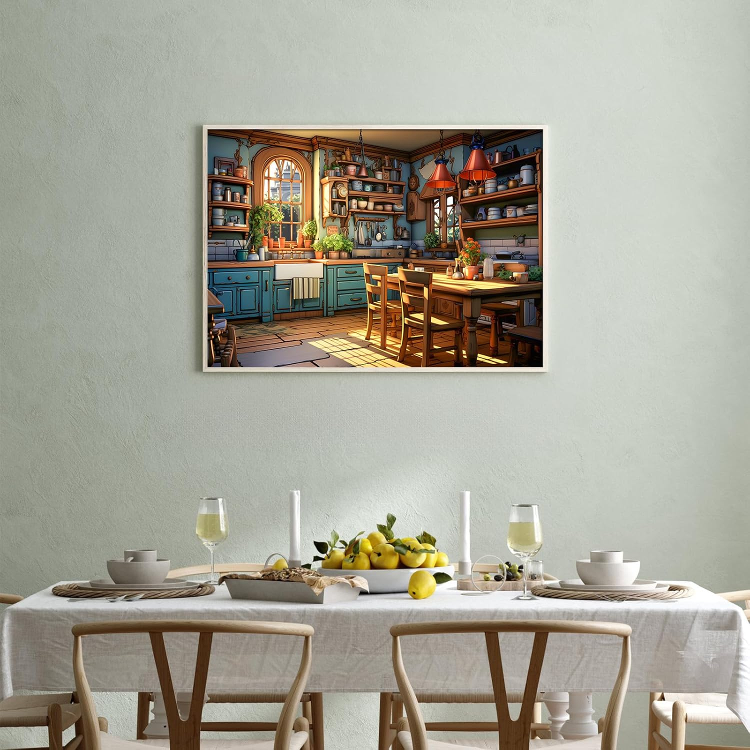 Chalzidar Jigsaw Puzzles for Adults 1000 Pieces, Interlock Perfectly Letter on Back No Dust, Home Decor Birthday Gift Toy for Men Women Elders Seniors, 1:1 Poster - Warm Kitchen image number 4