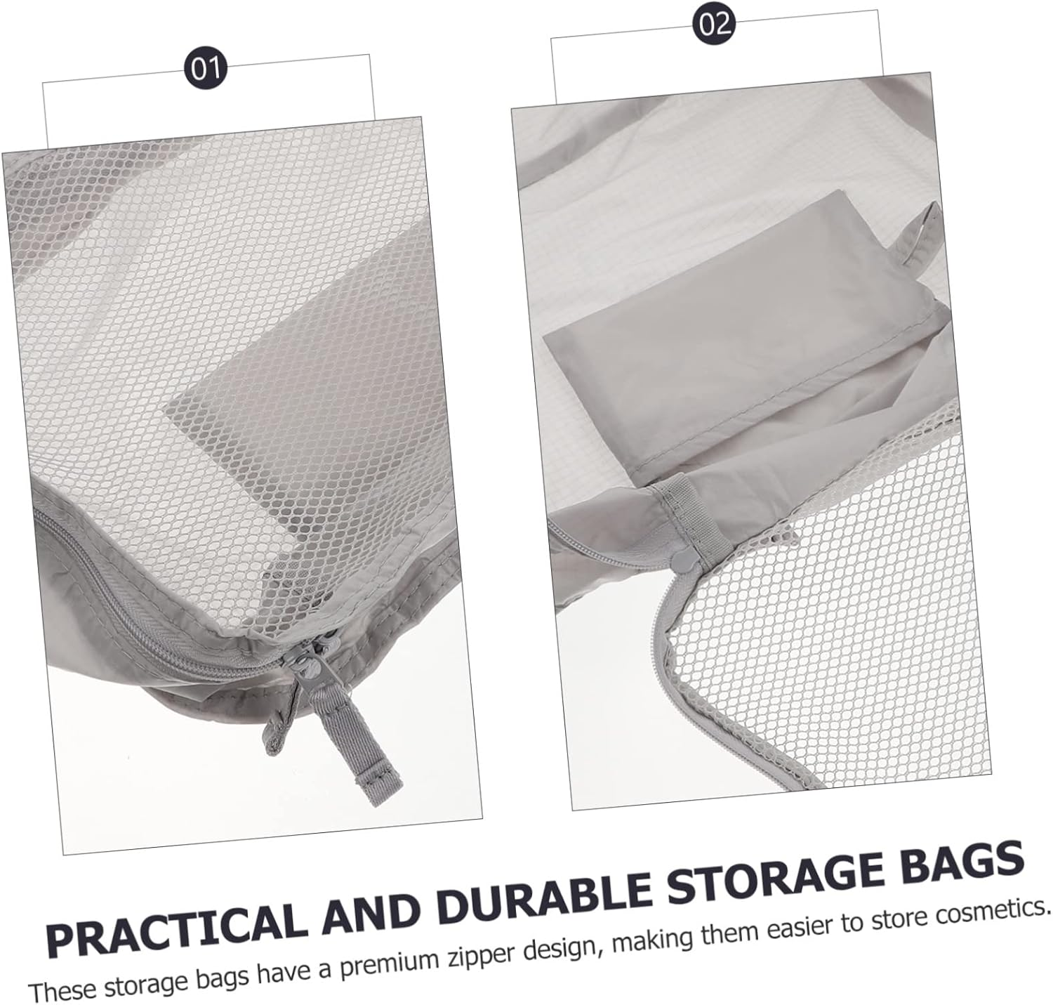 Minkissy Makeup Bag Cosmetics Storage Bag for Travel Use Simple Design Travel Pouch image number 4