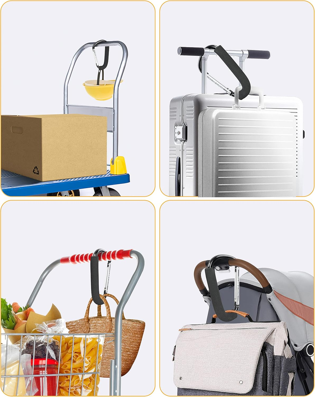 Stroller Hooks, 6.3" Large Stroller Clip, Stroller Hooks for Hanging Bags and Shopping, Stroller Accessories for Mommy, Large Carabiner image number 5