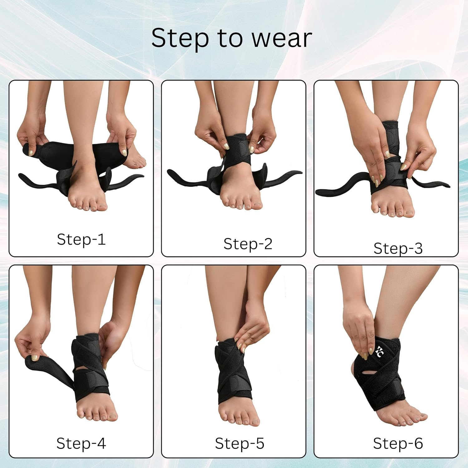 Wonder Care Ankle Support Band for Heel Pain Relief, Ankle Brace for Men/Women, Ankle Binder for Foot Support, Pain Relief, Ankle Belt/Cap Foot Support for Pain Relief - Free Size - Blue image number 5