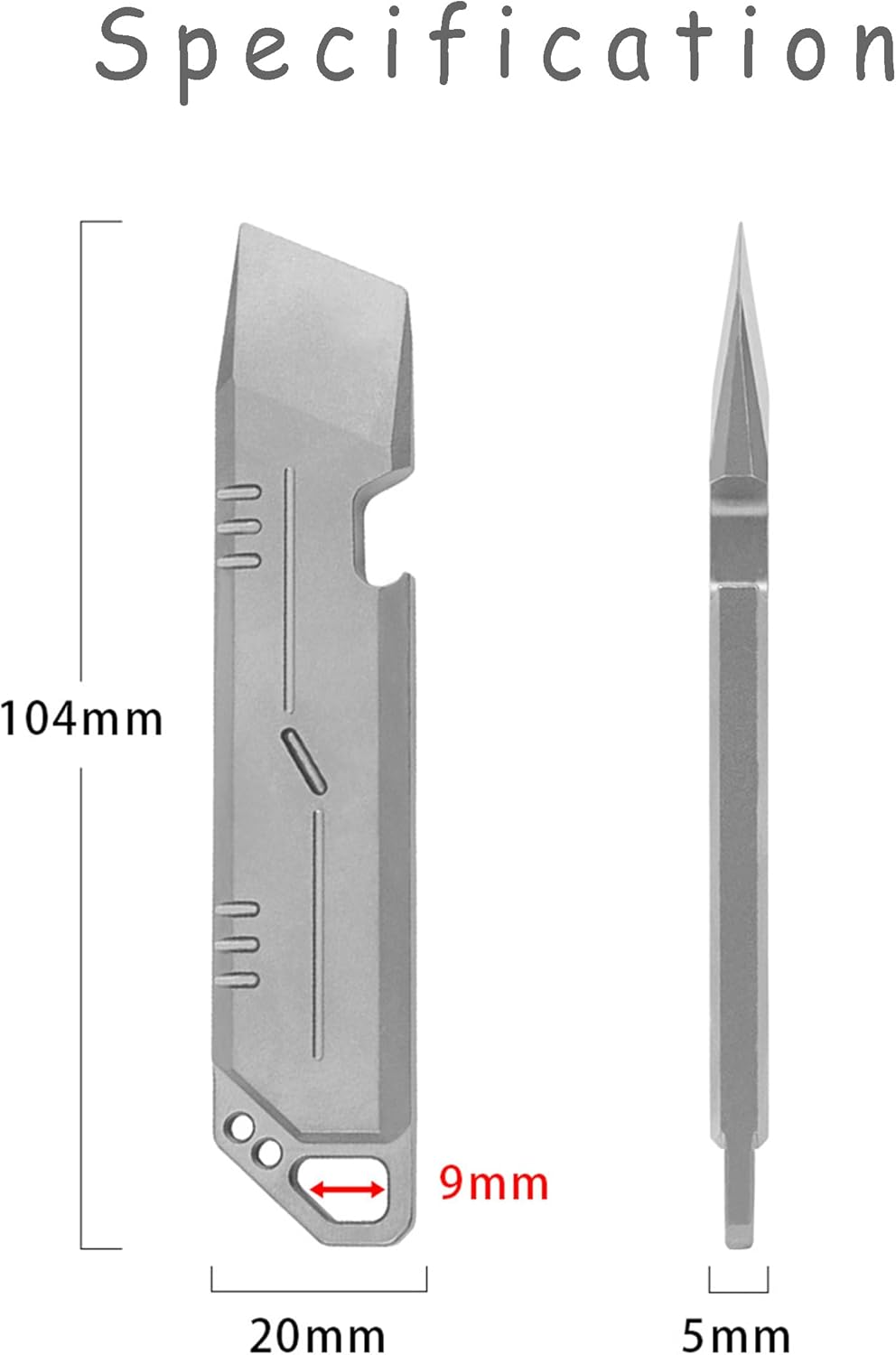 Titanium Pry Bar EDC Crowbar Multi Ti EDC Tool Multifunctional Bottle Opener Screwdriver Prybar Portable Outdoor image number 4