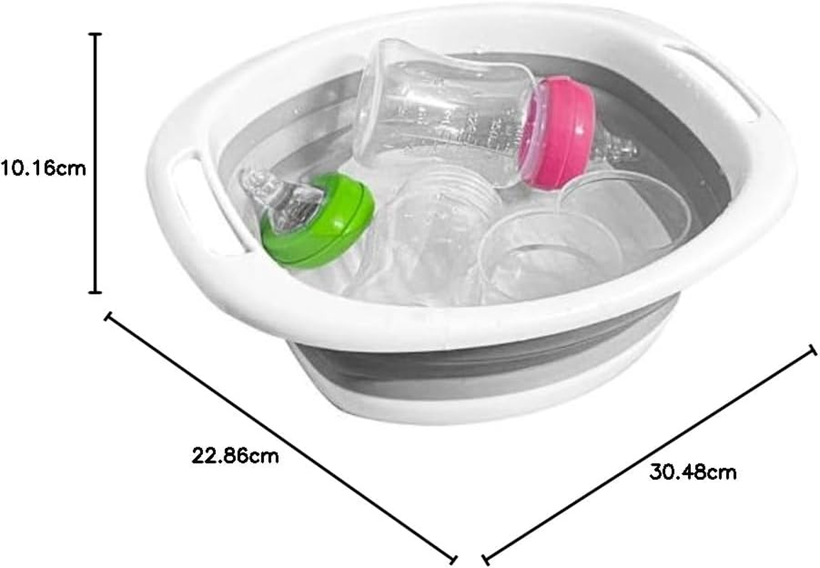KEUYE Baby Bottle Wash Basin,Collapsible Baby Bottle Dishwasher Baskets,Baby Bottle Tub for Sink,Reusable Baby Bottle Sink Basket for Home and Travel image number 6