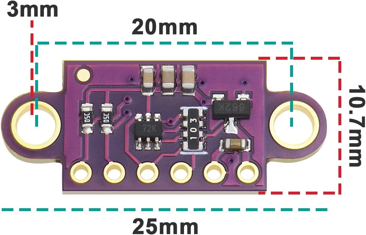Emagtech 3 Set Laser Ranging Sensor Modules VL53L0X Sensor Module for Gesture Sensing Obstacle Detection Power Switch Monitor Compatible with Raspberry Pi image number 2
