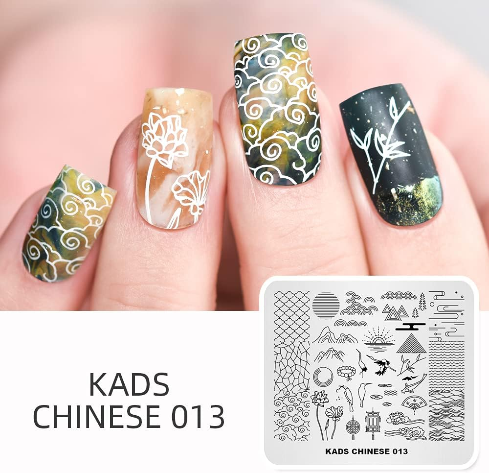 Alexnailart Nail Art Stamping Plate Chinese Style Summer Template Image Plate Nail Art Tools (CN013) - Cn004 image number 6