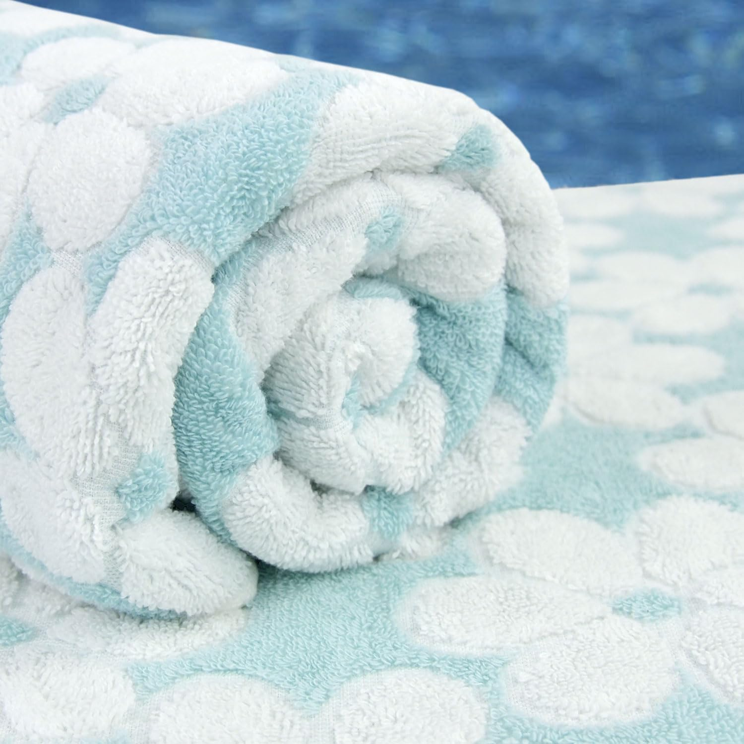 Cotton Towels for Bathroom Decor with Floral Jacquard, Super Soft and Absorbent Bath Towel Set of 2, Large Size 27.5X55 Inches image number 5