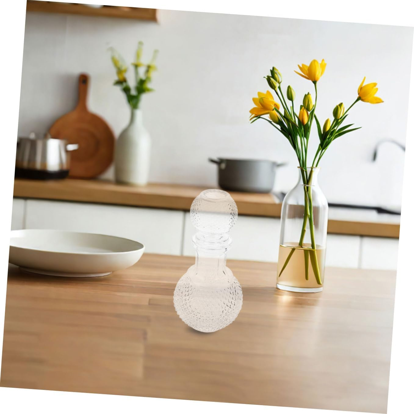 BRIGHTFUFU 2Pcs Creative Glass Wine Bottle Thickened Cocktail Container Convenient Whiskey Glass Wine Decanter for Home Bar Decor