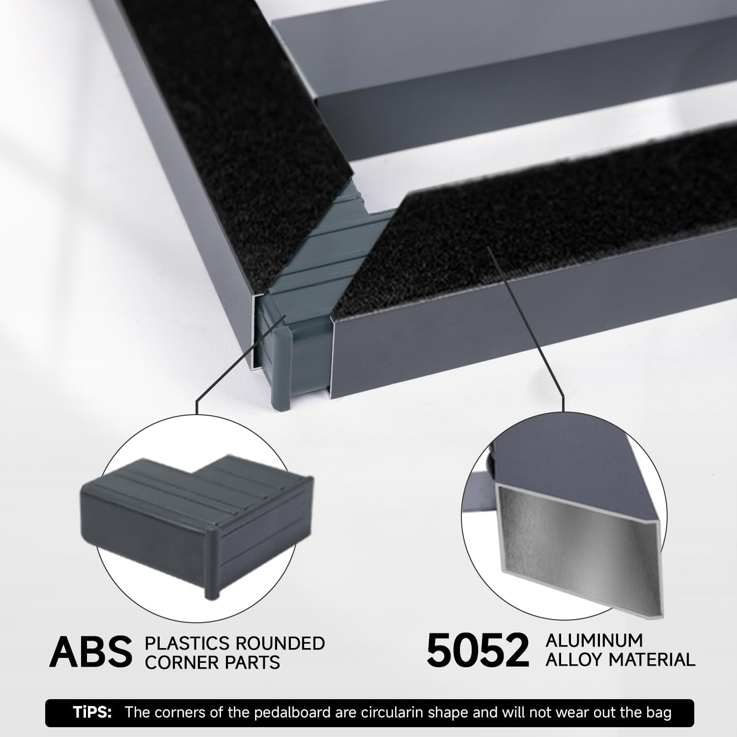 Ghost Fire Guitar Pedal Board Aluminum Alloy 0.8Lb Super Light Effect Pedalboard13.7''X5.5'' with Carry Bag,Spl-01 image number 6