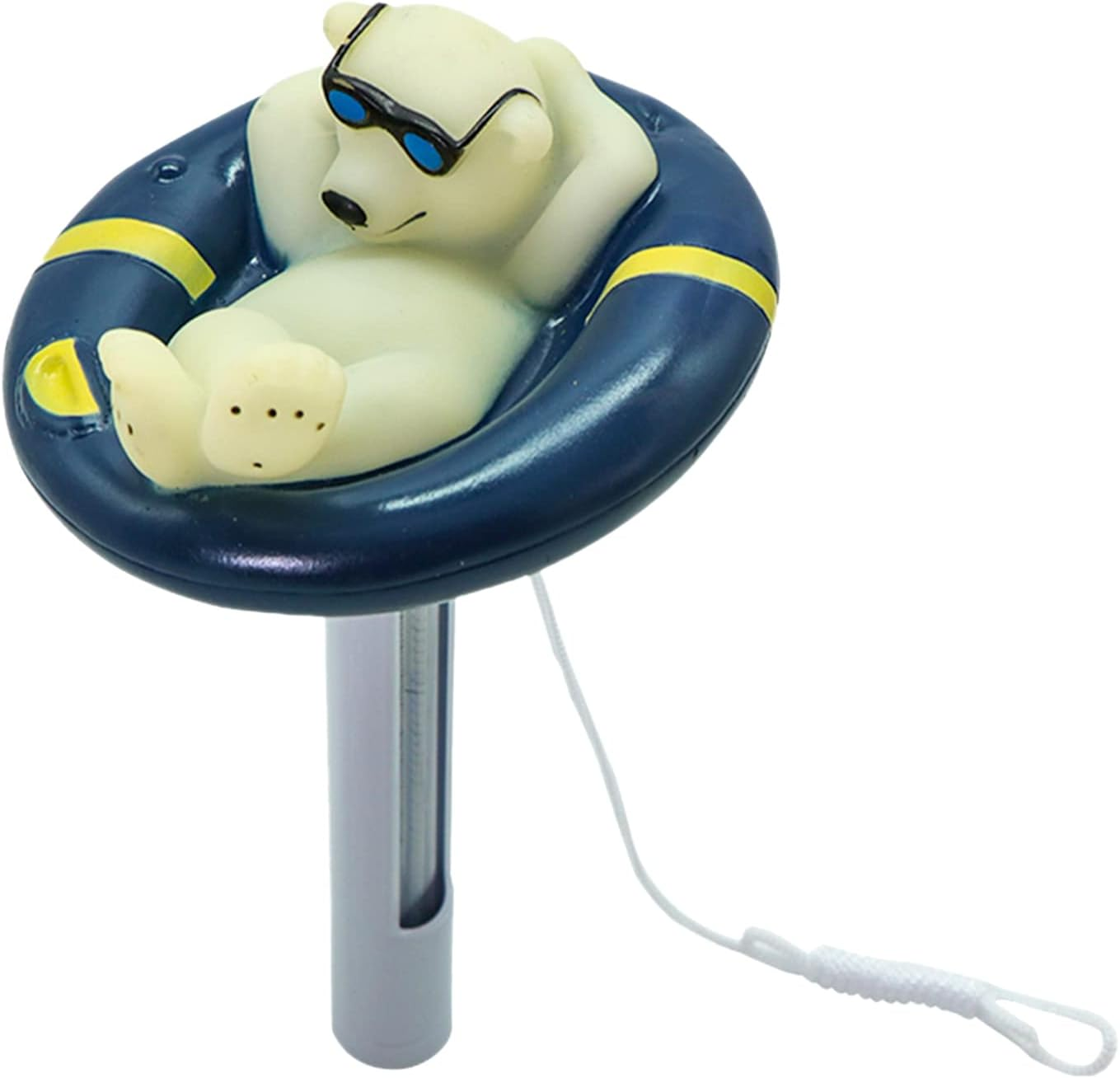 Nurdo Floating Pool Thermometer Cartoon Polar Bear Shape Water Temperature Thermometers with String for Outdoor Indoor Swimming Pools Spas Hot Tubs Fish Ponds image number 5