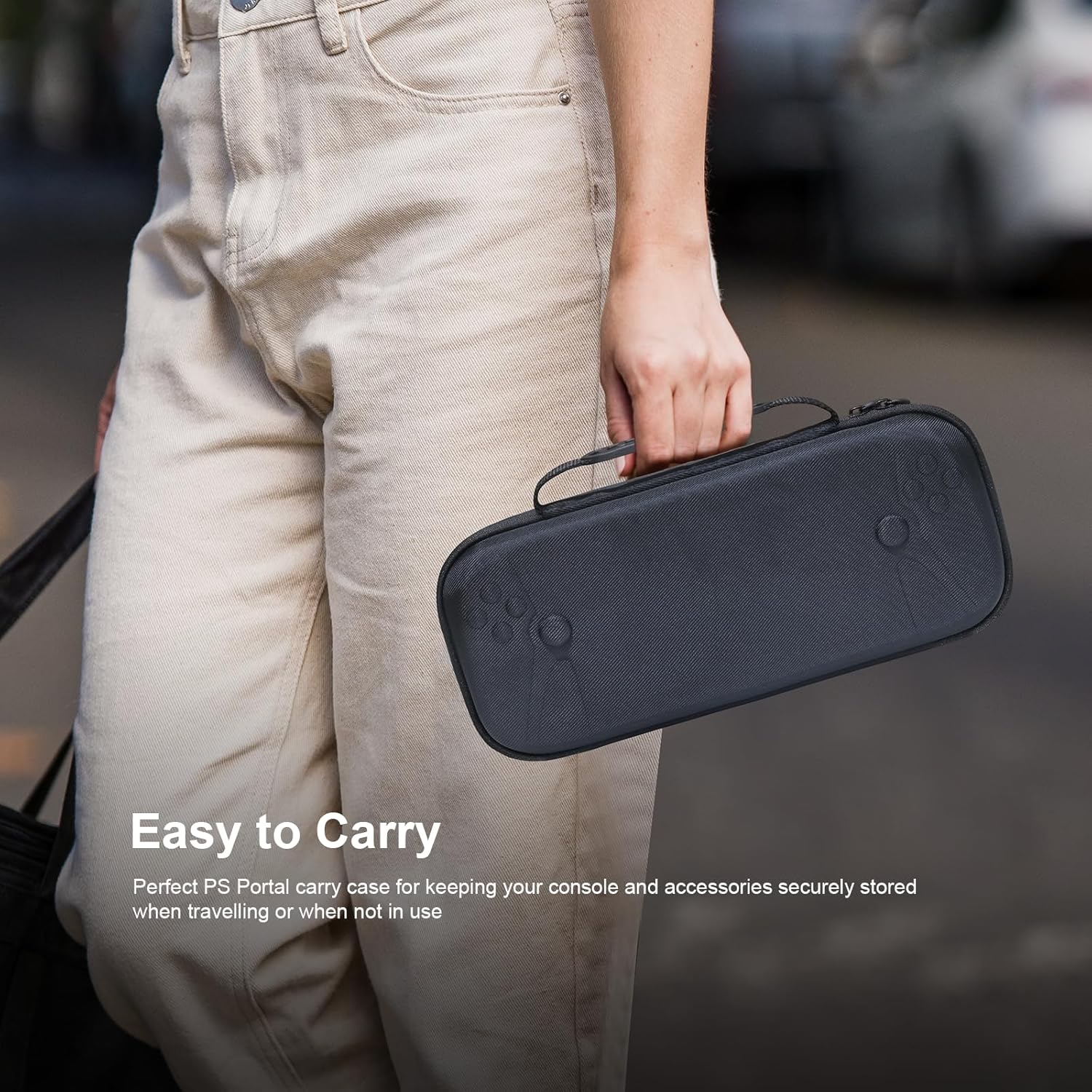 Carry Case Designed for Playstations Portal Remote Player for PS5 Console Holds Accessories,Compatible with Playstations Remote Player Accessories and Charger Travel Storage Protection Case(Black2) image number 3