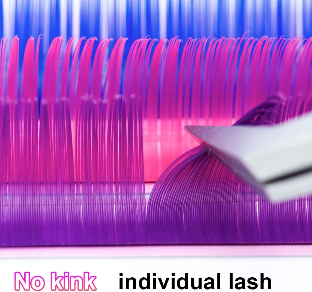 NAGARAKU Colored Eyelash Extensions 8 Colors Rainbow 0.07Mm D Curl 10Mm Purple Blue Pink Brown Individual Lashes Soft Natural Professional Salon Supplies image number 5