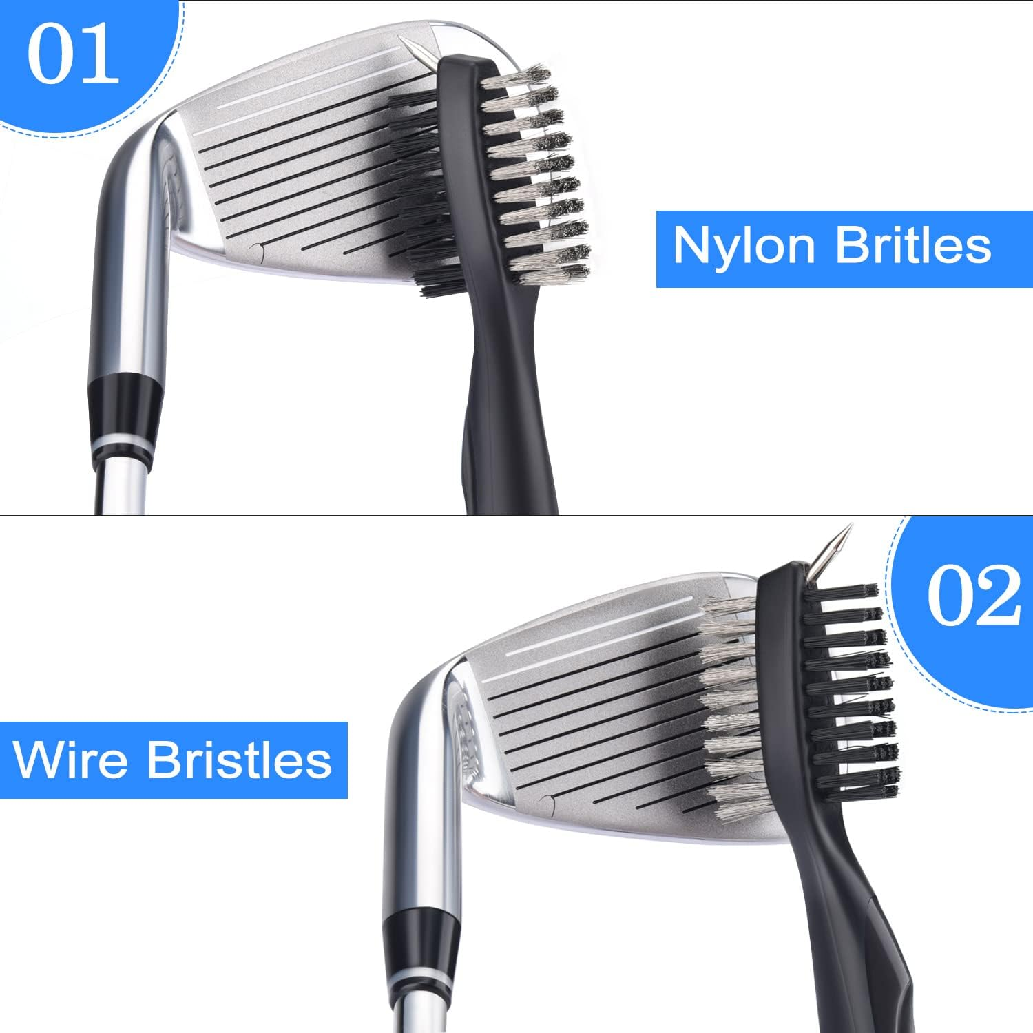 3 in 1 Golf Cleaning Kit, Microfiber Golf Towel with Carabiner, Club Club Brush, Golf Divot Repair Tool with Ball Marker, Ideal Golf Accessories image number 6