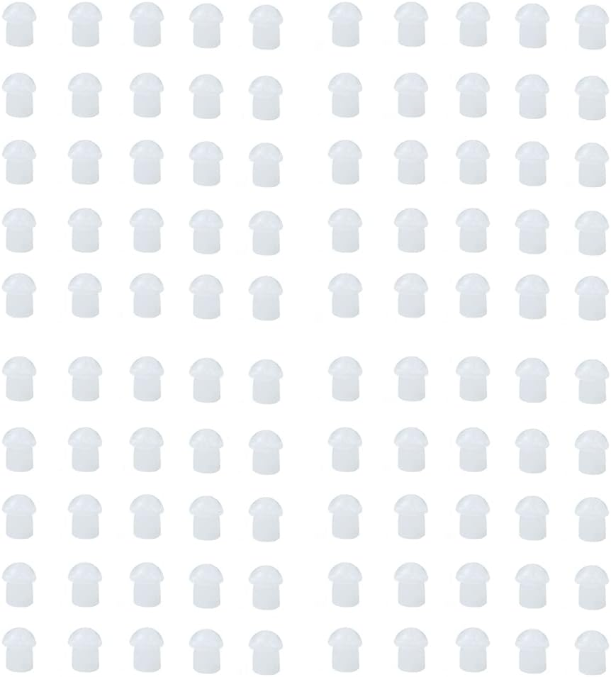 100 Pack Replacement Mushroom Earbud Ear Tips for Baofeng Motorola Kenwood Cobra Two Way Radio Transparent Acoustic Tube Earpieces image number 2