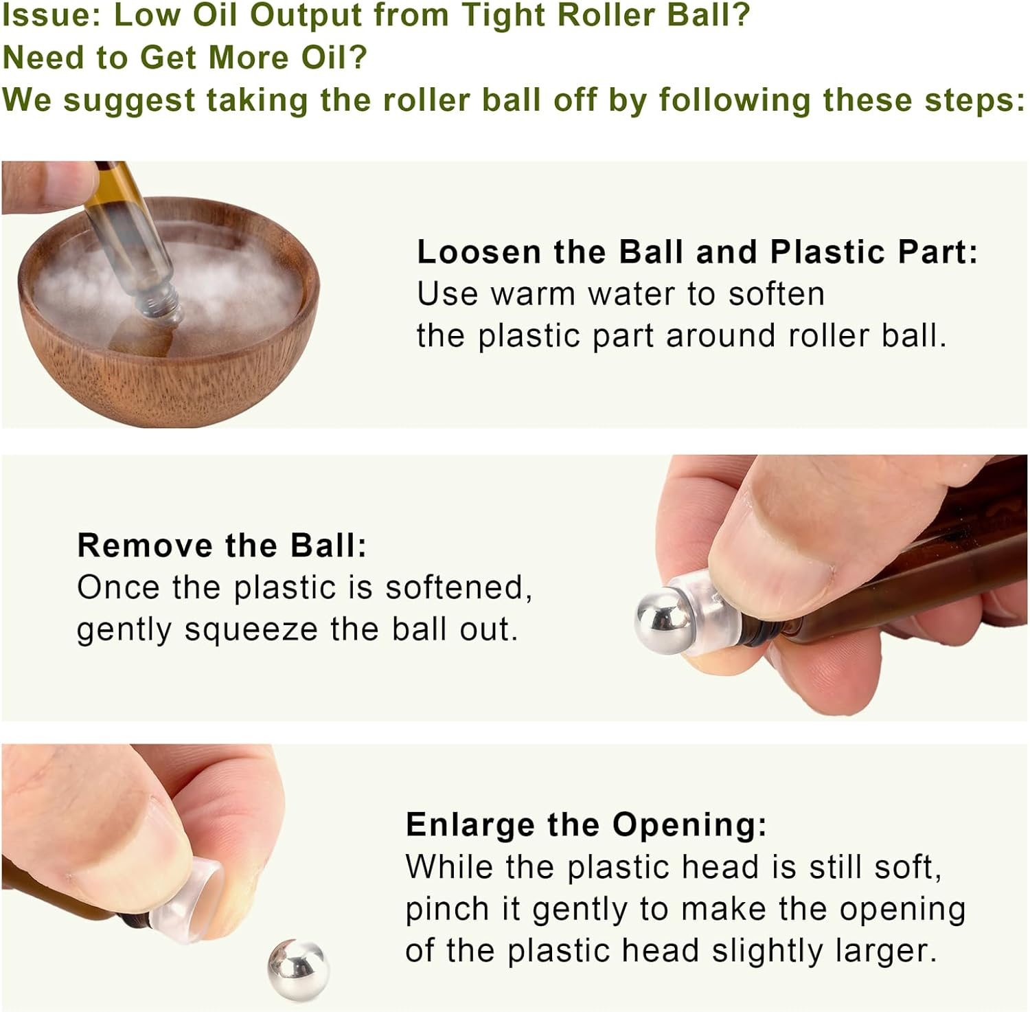 10Ml(1/3 Oz) Amber Glass Roll on Bottles, 8 Pack Leak Proof Refillable Roller Bottles for Essential Oils, Perfume, DIY Craft, Samples, Eye Roller, Travel Portable image number 5