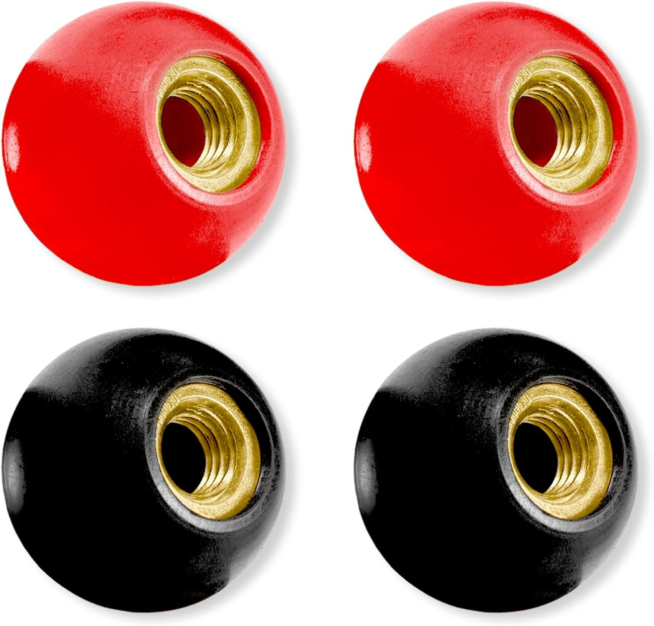 HAIKING Game Handle Replacement, 4 PCS M10 round Ball Handle for Parts Replacement (Red, Black) image number 1