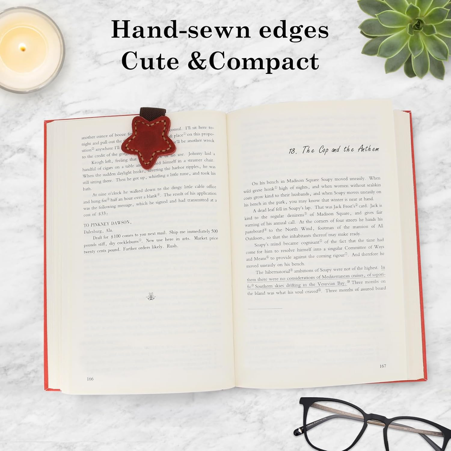 2Pcs Magnetic Leather Bookmarks, Handmade Magnet Bookmark Clips, Suitable for Women, Men, Students,Teachers and Other Reading Enthusiasts, Gifts Set for Book Lovers(Red&Blue) image number 2