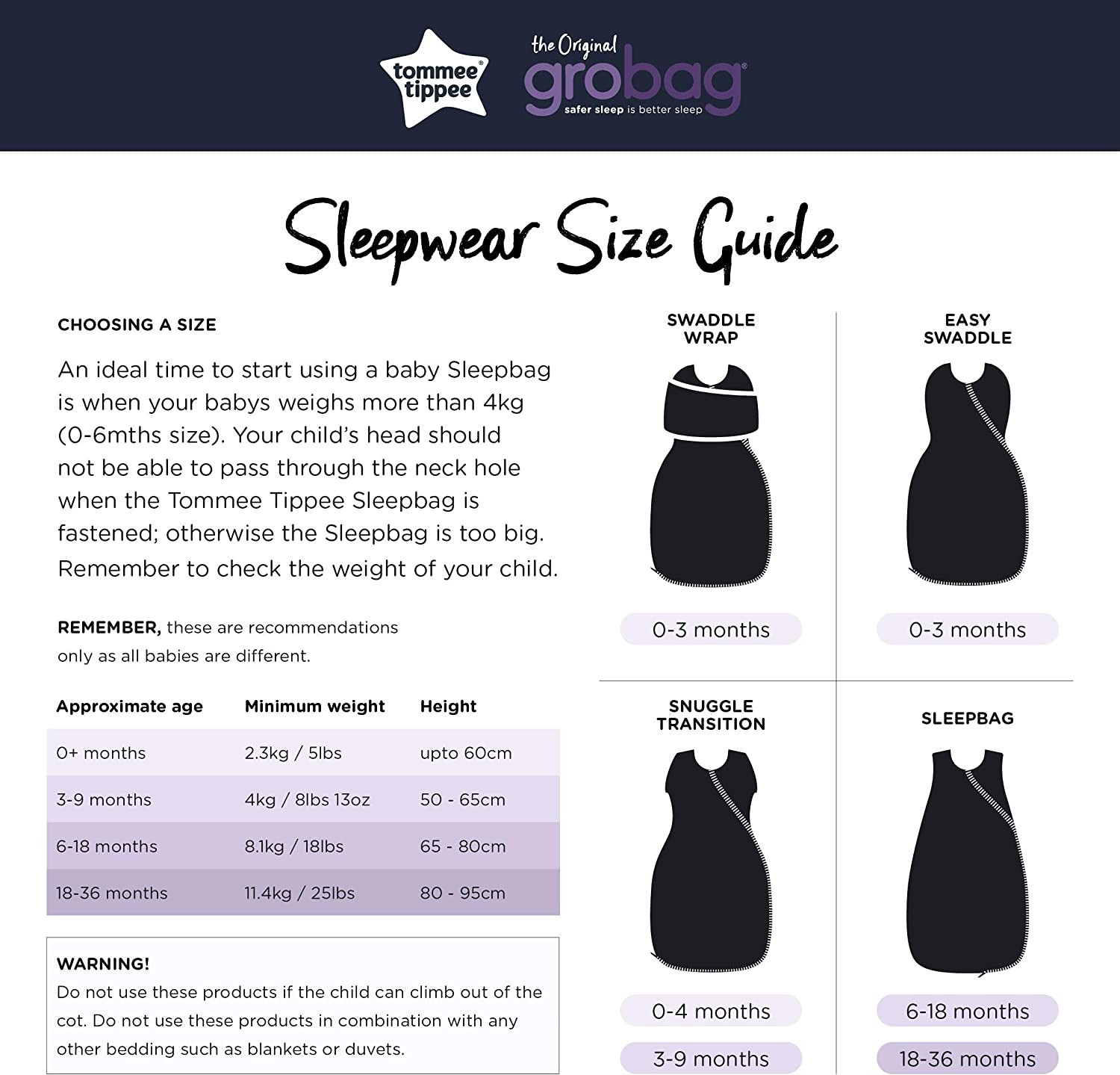 Tommee Tippee the Original Grobag, Baby Sleep Bag, 18-36 Months, 2.5 Tog, Pink Marl image number 6