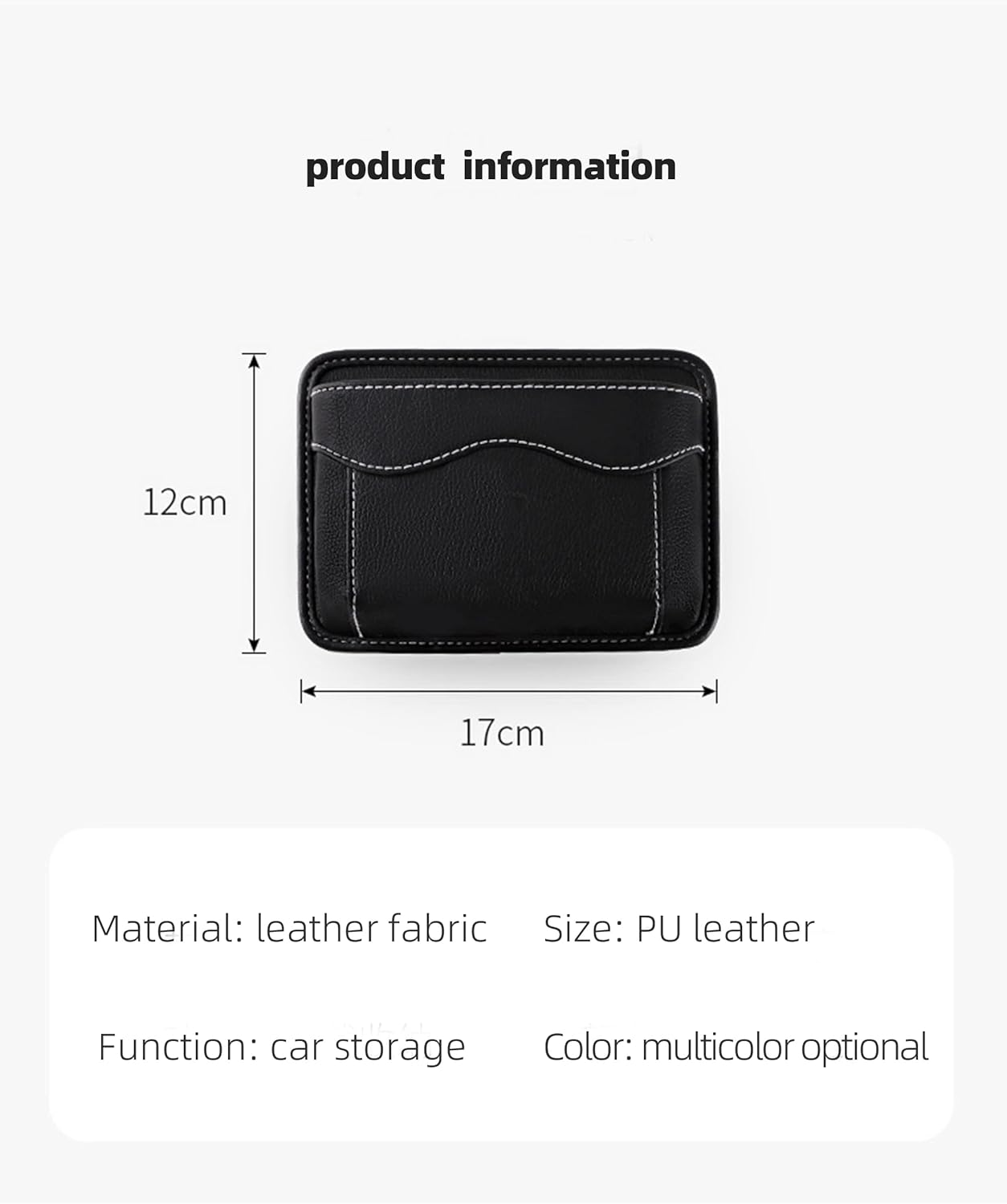 SUJADE YAKEFLY Car Seat Side Pocket Organizer,Pu Leather Storage Pocket Pouch Cell Phone Sunglasses Holder,Car Seat Storage Gap Filler,Mini Storage Bag Interior Accessories Organizer image number 2