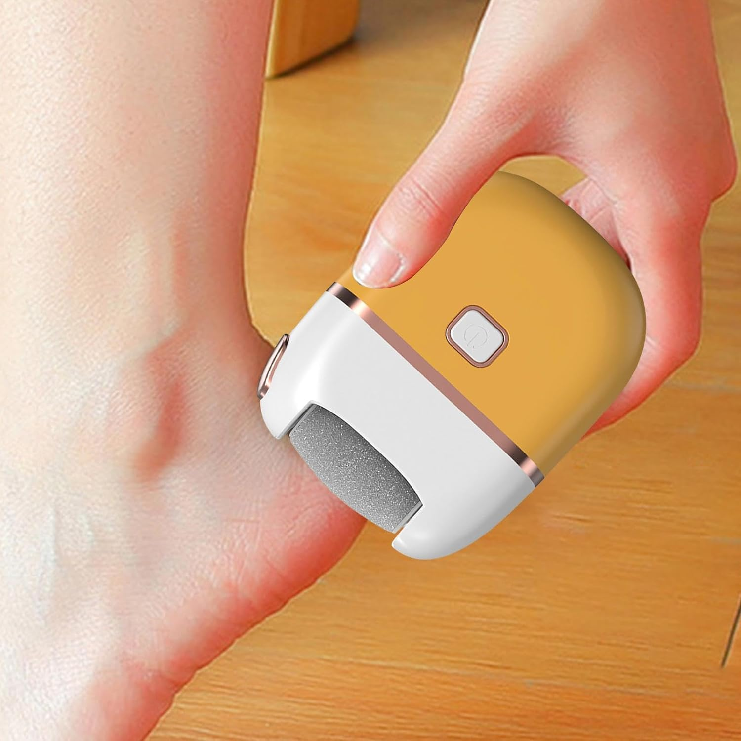 Electric Foot Scrubber File - Hard Skin Remover Foot, Electric Callus Remover Kit | Callus Remover with USB Charging for Dead Skin, Foot Care Tool Foot Scrubber File for Men Women (8.5X7Cm) - Yellow image number 4