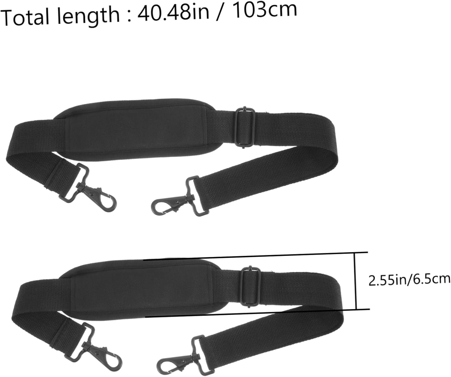 Totority 2Pcs Backpack Straps Replacement Webbing Straps with Buckles Bags Carry Duffle Bag Violin Backpack Straps Bam Violin Case Straps Messenger Suitcase Belt Violin Bag Kit Canvas Black image number 6