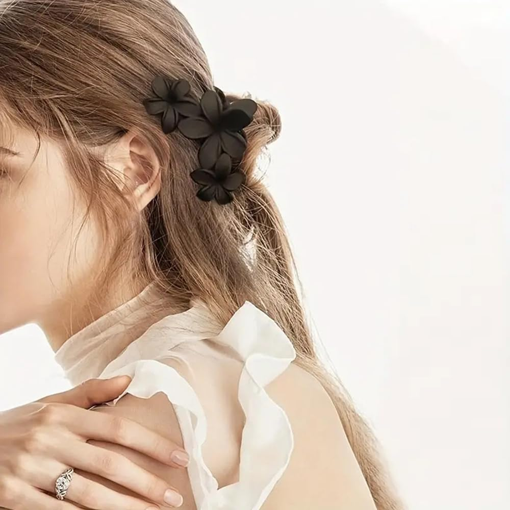 ZSPERKLA Pack of 4 Flower Hair Clips Large Hair Clips for Thick Thin Hair, Non-Slip Hair Jaw Clips Hair Styling Accessories for Women Girls image number 3