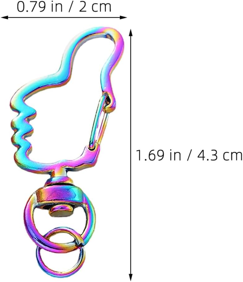 HOODANCOS 30Pcs Thumb Keychain Zinc Alloy Carabiner Detachable Keychains for Women Lanyard Snap Hooks