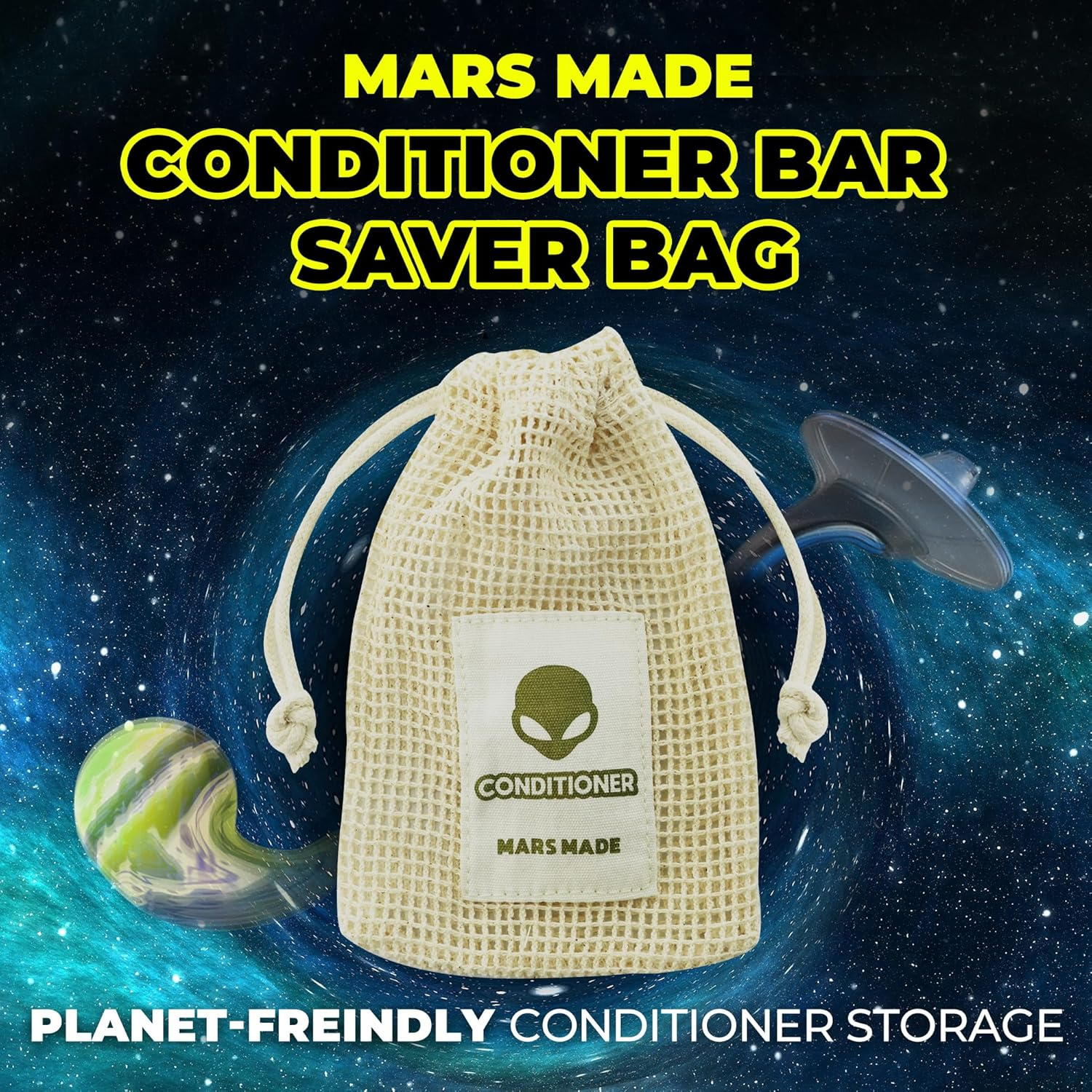 Shampoo Bar Soap Saver Bag for Extended Soap Life | Zero-Waste & Planet-Friendly Self-Draining Cotton Soap Bag | Mesh Soap Pouch for Shampoo & Conditioner Bar W/ 360&deg; Airflow (Conditioner) image number 2