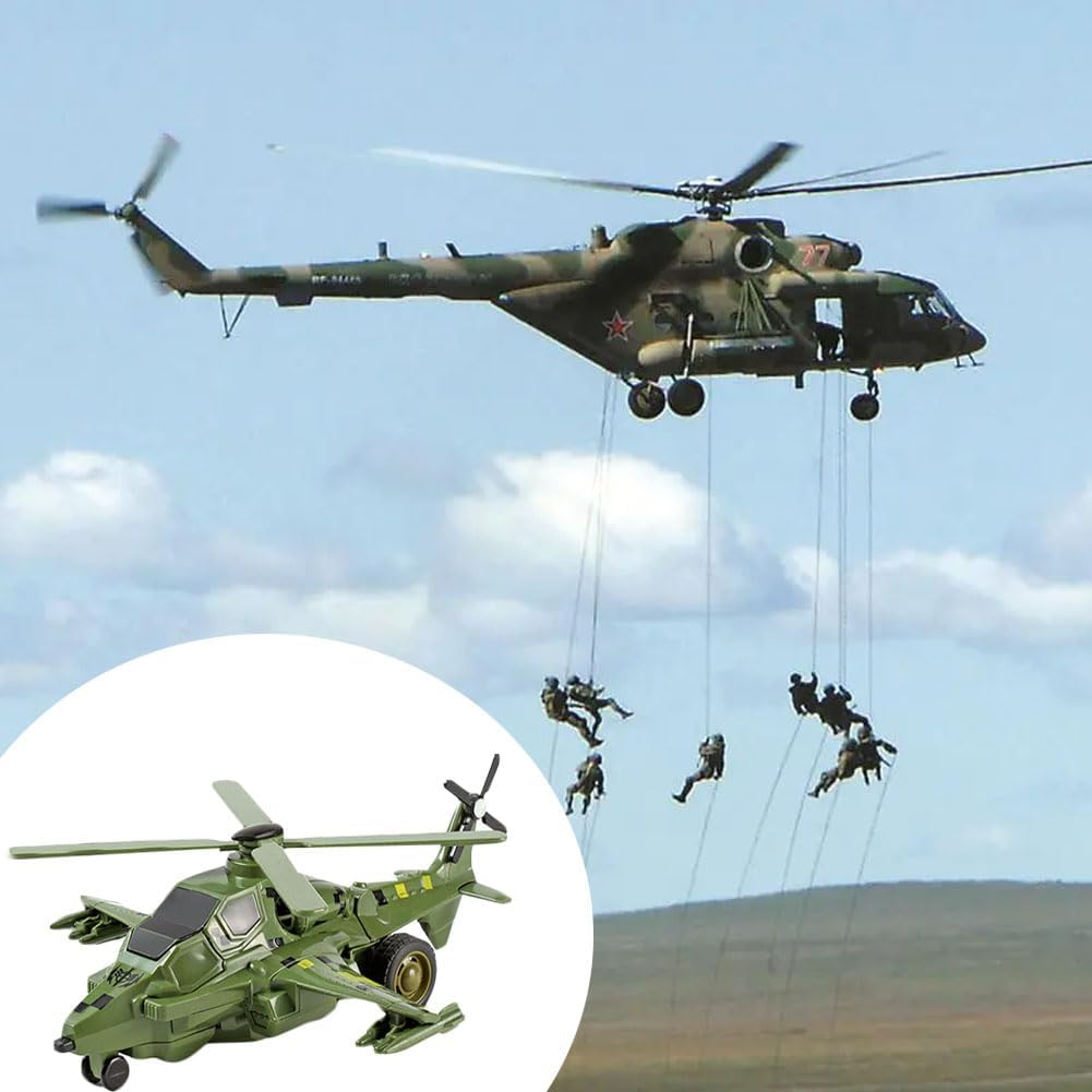 YOBOKO Transforming Airplane Toy Aircraft Robot Toy Kids Simple Airplane Model Toys Boys Funny Play Vehicles Gifts for Toddler Kids 3-8 Years (Green) - Green image number 1