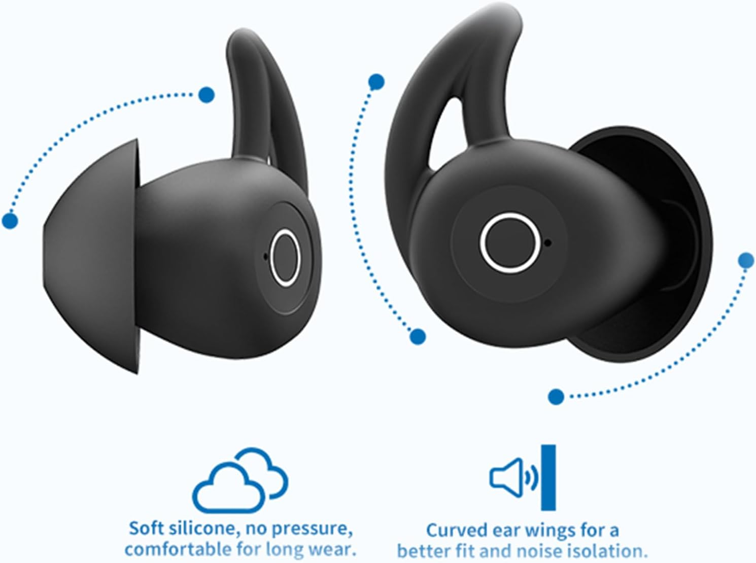 Noora Sleep Earbuds, 2025 New Noorasleep Snooze Pods Pro, Sleep A30, Noozepods Pro - Bluetooth Sleepbuds, for Side Sleepers Working Hiking, Soft and Snug Fit, with Smart Case (Mixc*2)