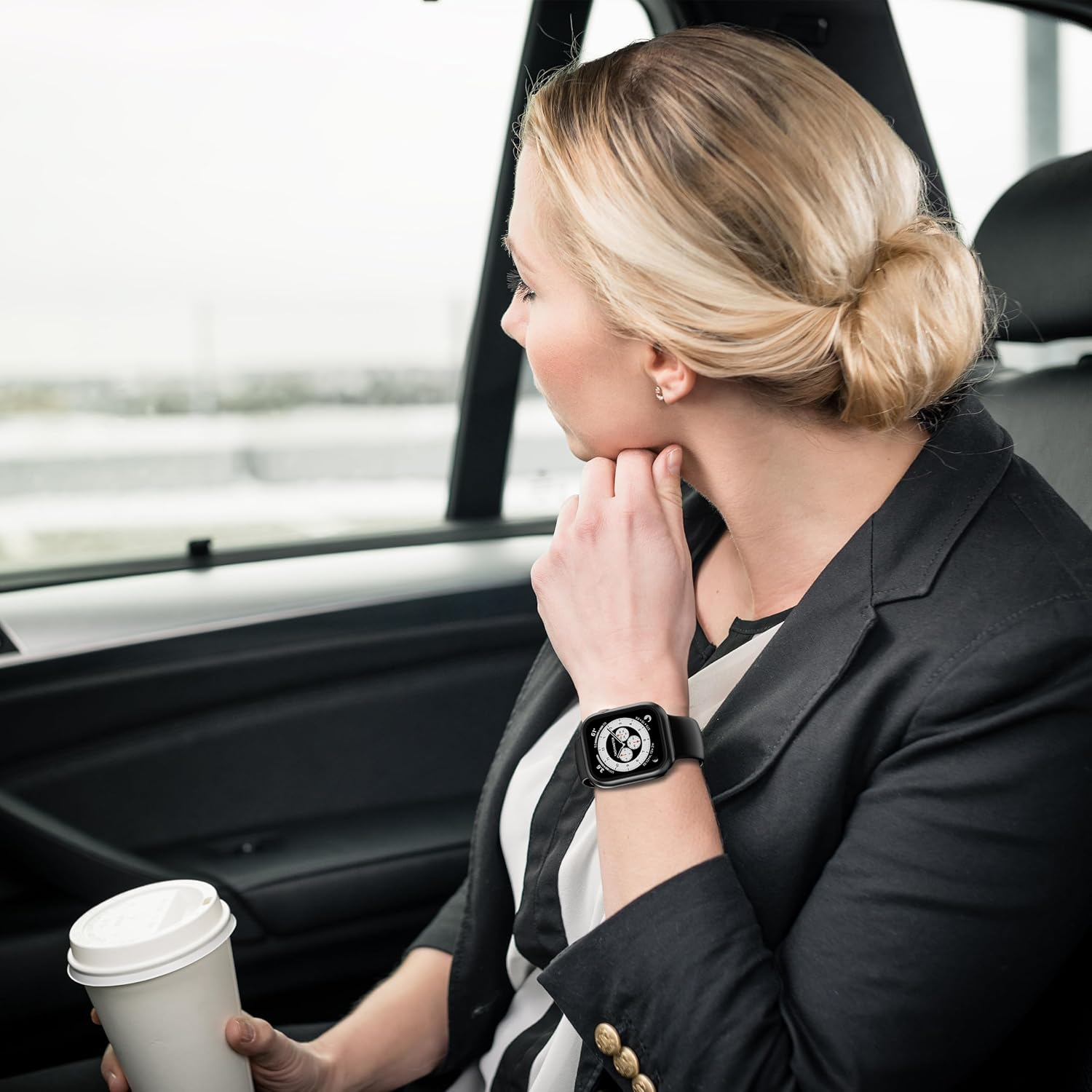 Zumyzu 2 in 1 Waterproof Case Compatible with Apple Watch 40Mm Series 6/5/4/SE with Tempered Glass Screen Protector, Full Coverage Bumper Cover for Iwatch Case 40Mm Starlight