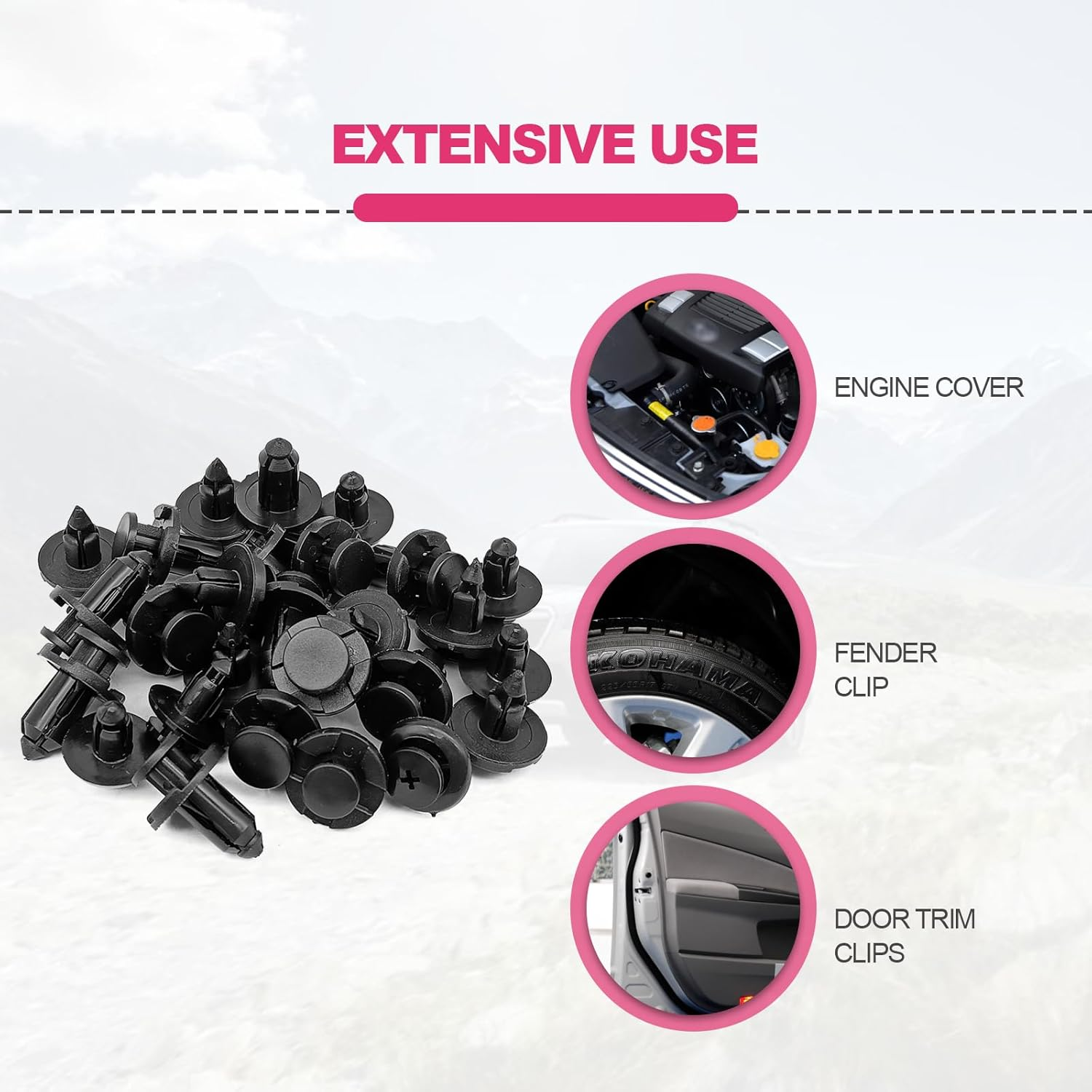 7Mm 8Mm 10Mm Push Type Retainer Fasteners Rivets Clips Compatible with Subaru Replace for 90914-0007, 90913-0067, 90914-0051 (100PCS) image number 2