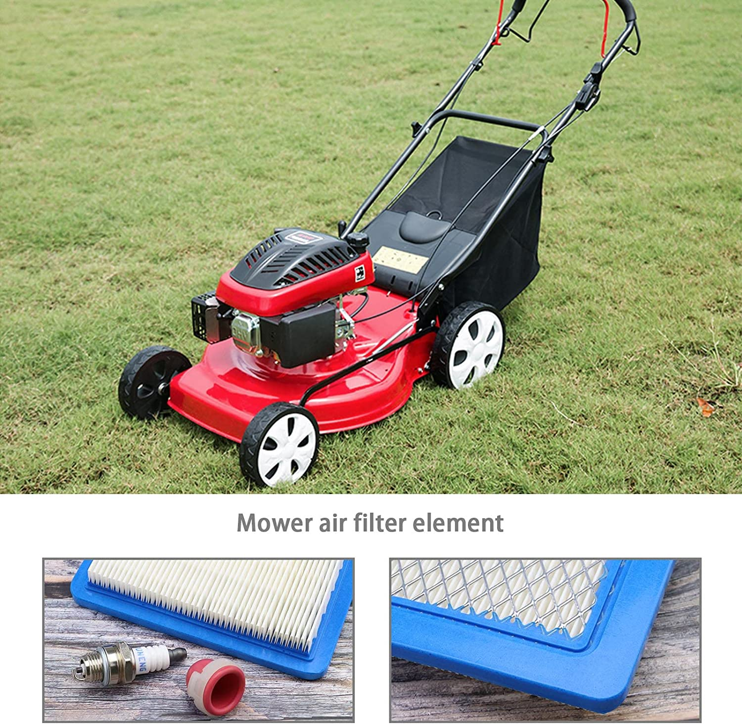 Ecsing Set with 6Pcs Air Filter L7T Spark Plug Prime Bulbs Compatible with Briggs & Stratton Quantum Engine 625 650 675 Serie 491588 399959 694395 image number 2