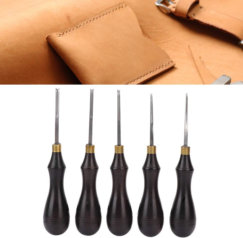 Leather Edge Beveller, Professional Leather Edge Beveller Steel Blade Ebony Handle Five Sizes Cutting Beveling Leather Edge Skiver Tool DIY Leathercraft Accessories (1.8Mm) image number 3