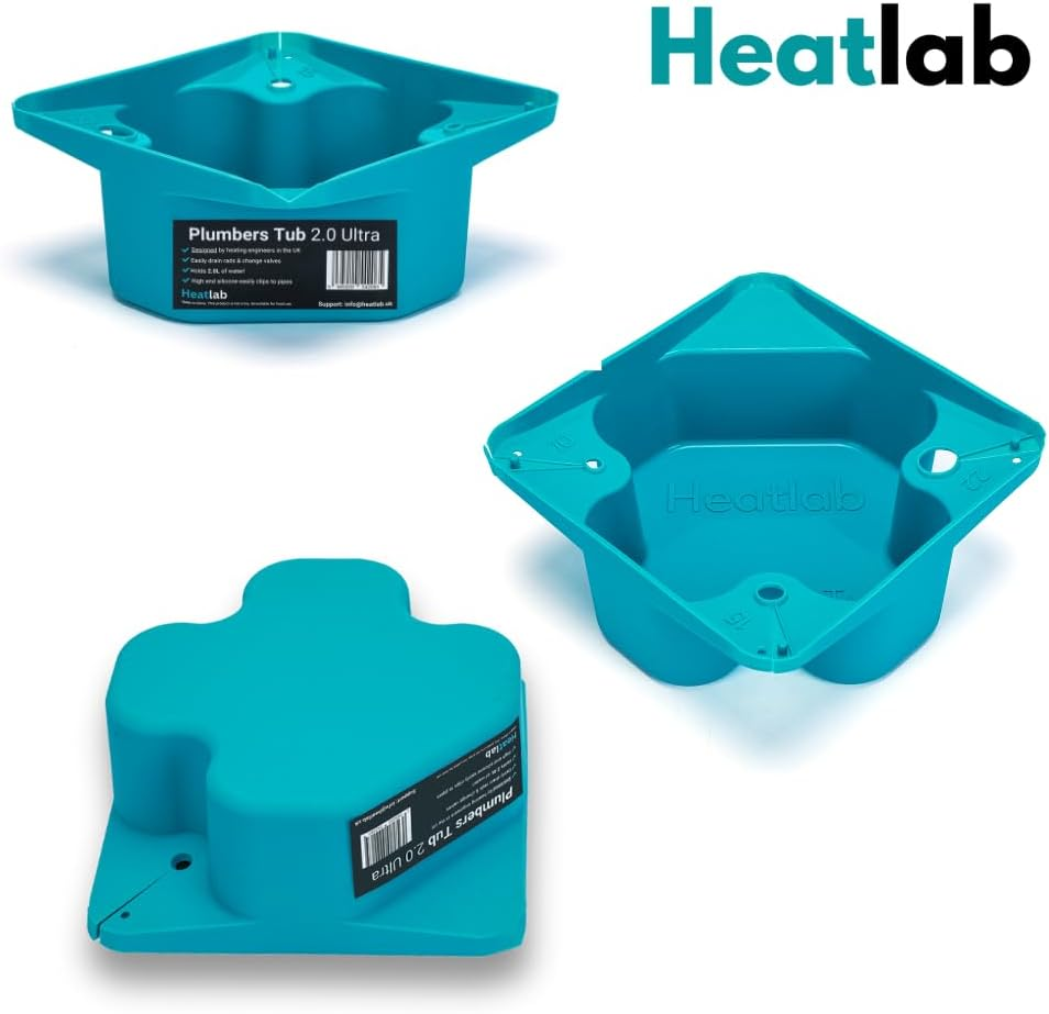 The Ultimate Plumb Tub 2.0 XL High Capacity Plumbers Tub - Essential Plumbing Tools for Radiator Draining & More. Designed & Patented by Heatlab UK We Create Innovative Plumbers Tools