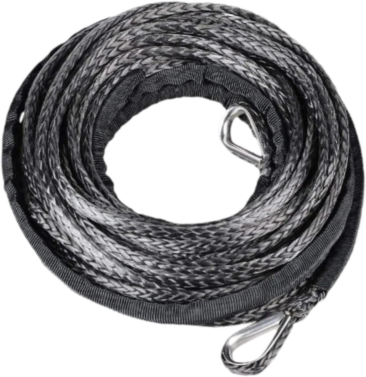 Qcchieus 50Ft X 1/4" Winch Rope Extension Replacement Sturdy for ATV UTV Multipurpose Accessories Tow Rope with Protective Sleeve, Blue