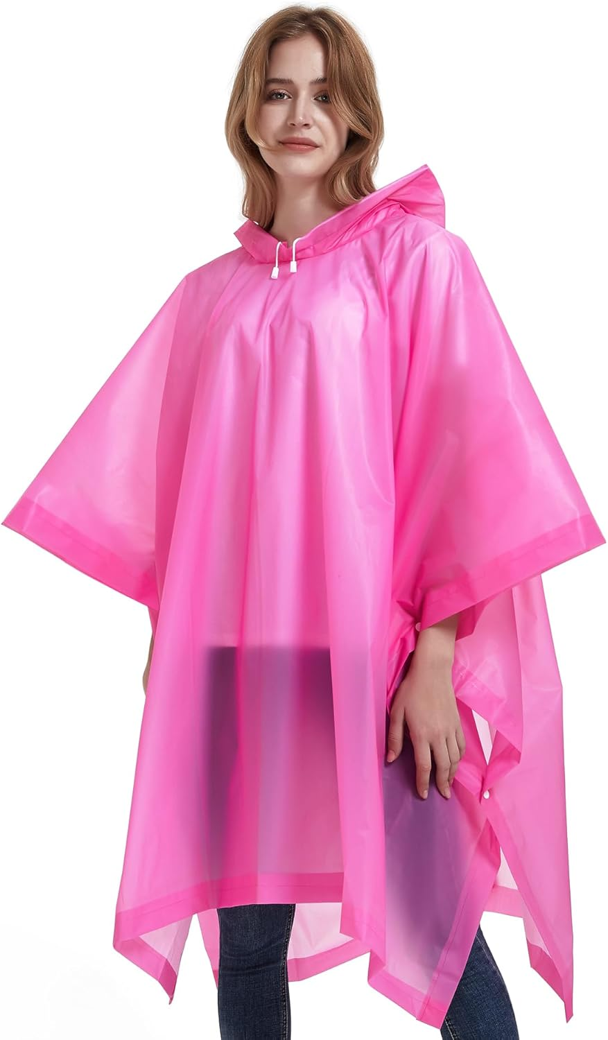 Rain Ponchos 2 Packs for Adults with Drawstring Hood - for Hiking, Backpacking, Camping or Traveling (